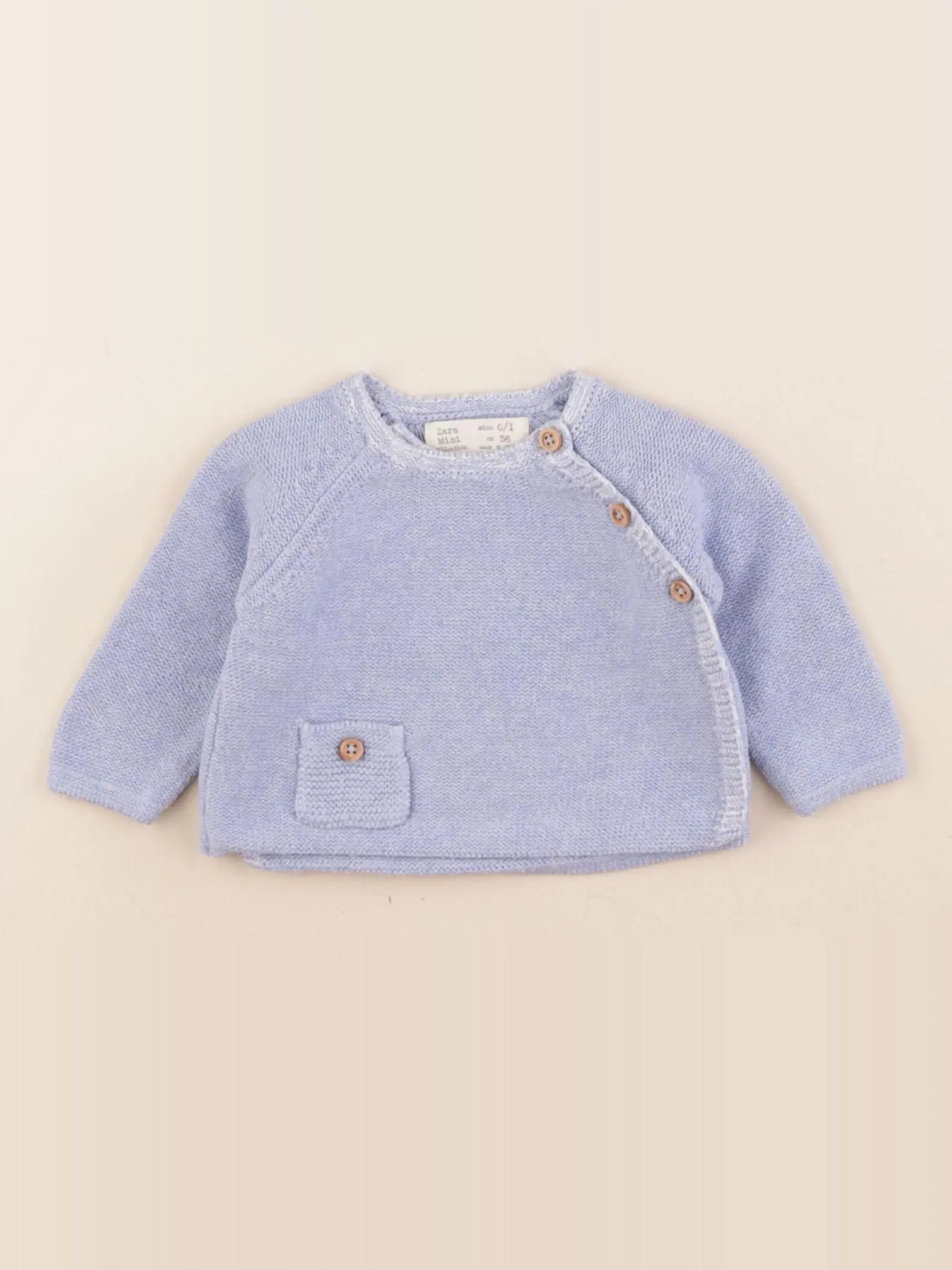 Zara - gilet bleu - 0/1 mois