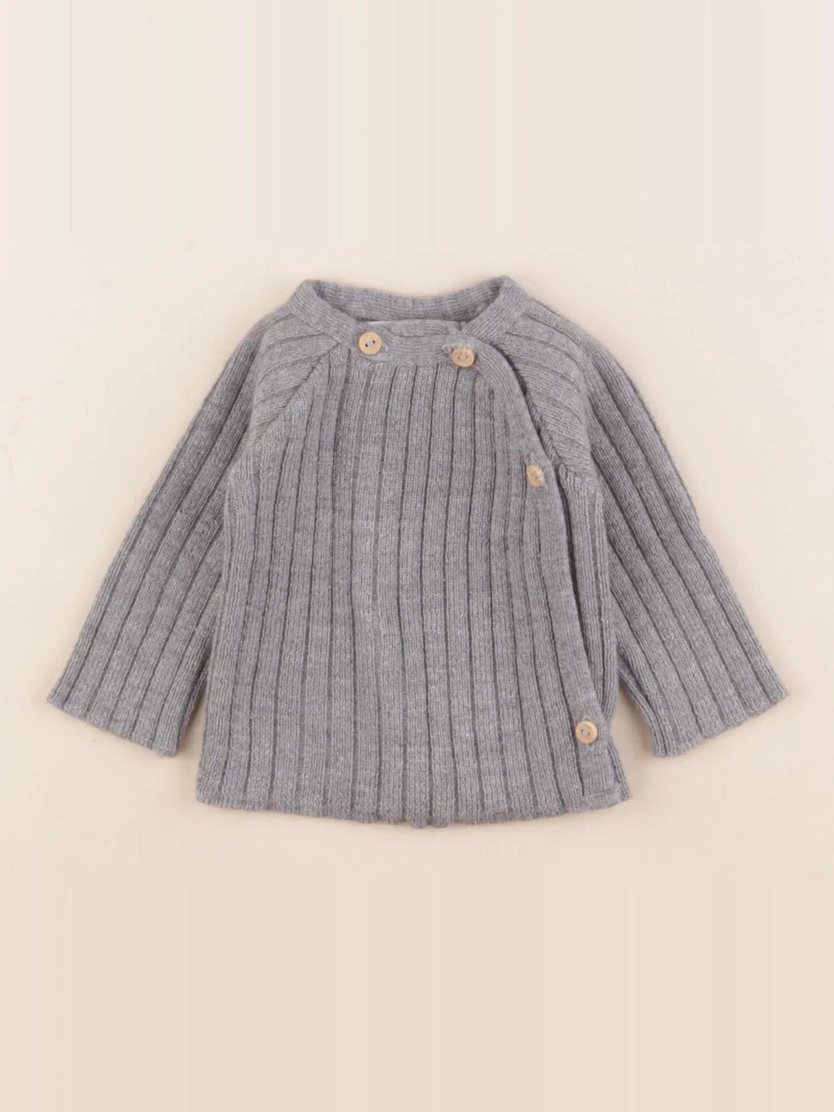 La manufacture de layette - gilet gris - 0/1 mois