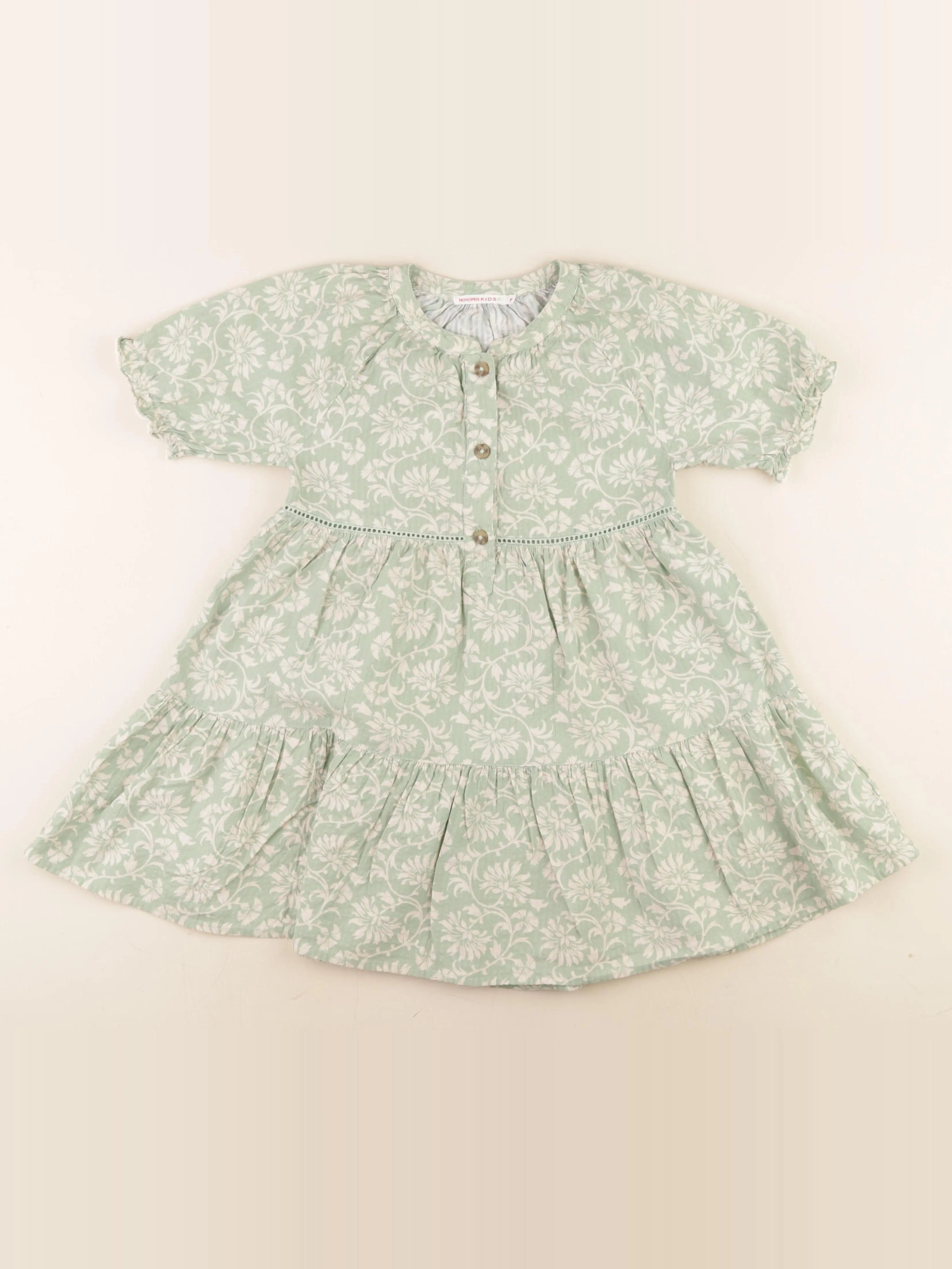 Monoprix - robe vert - 6 ans