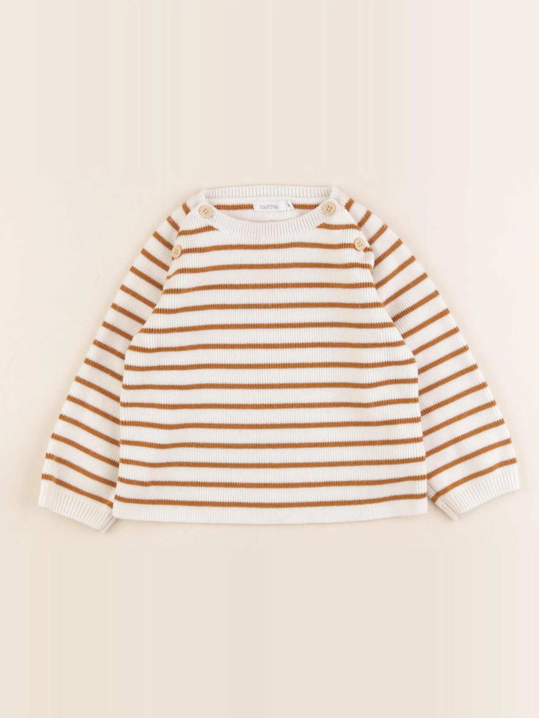 Boutchou - pull beige, marron - 18 mois