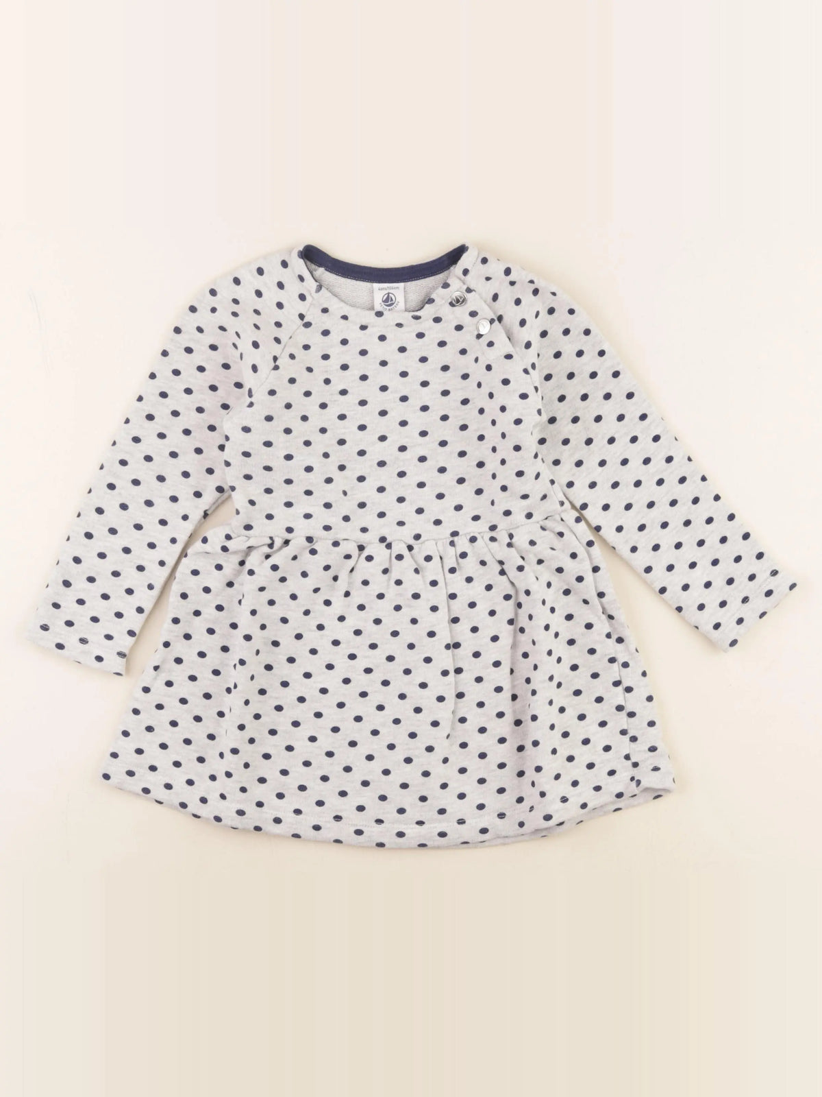 Petit Bateau - robe gris, bleu - 4 ans