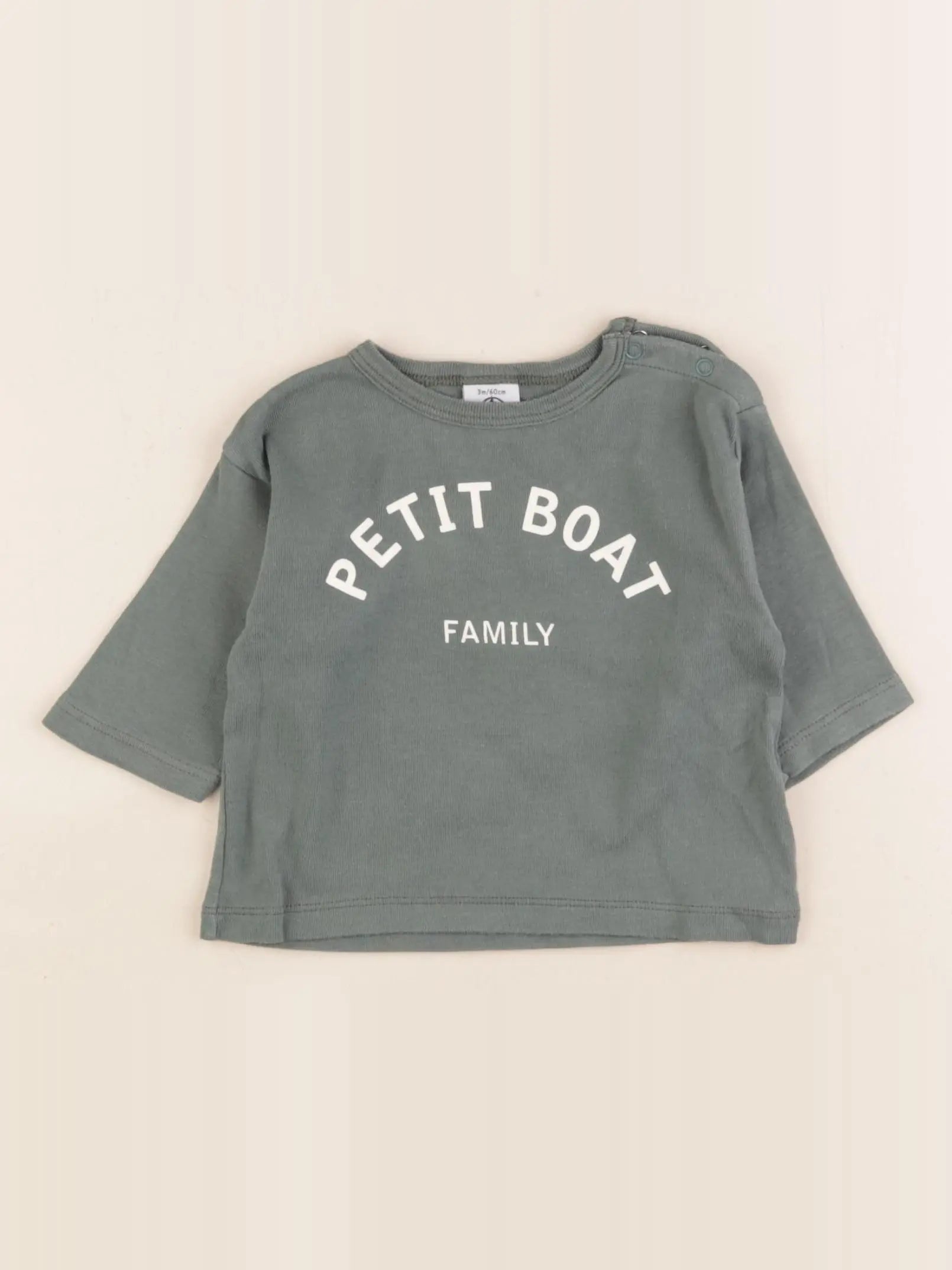 Petit Bateau - tee-shirt vert - 3 mois