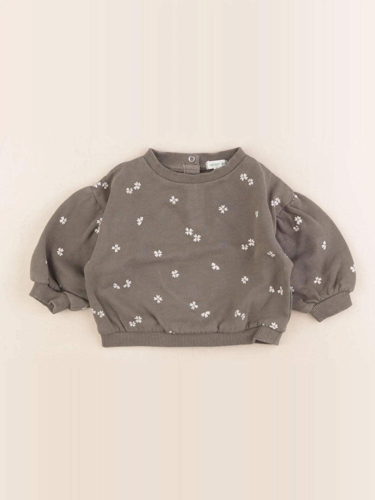 Vertbaudet - sweat vert - 6 mois