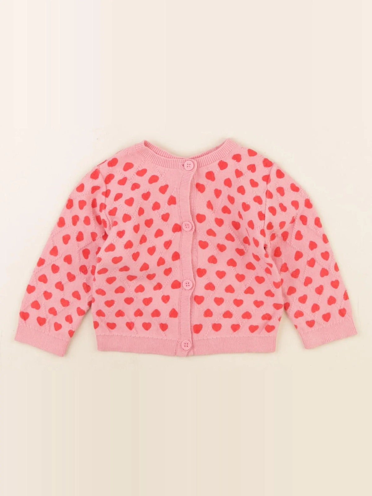 Bonton - gilet rose, rouge - 6 mois