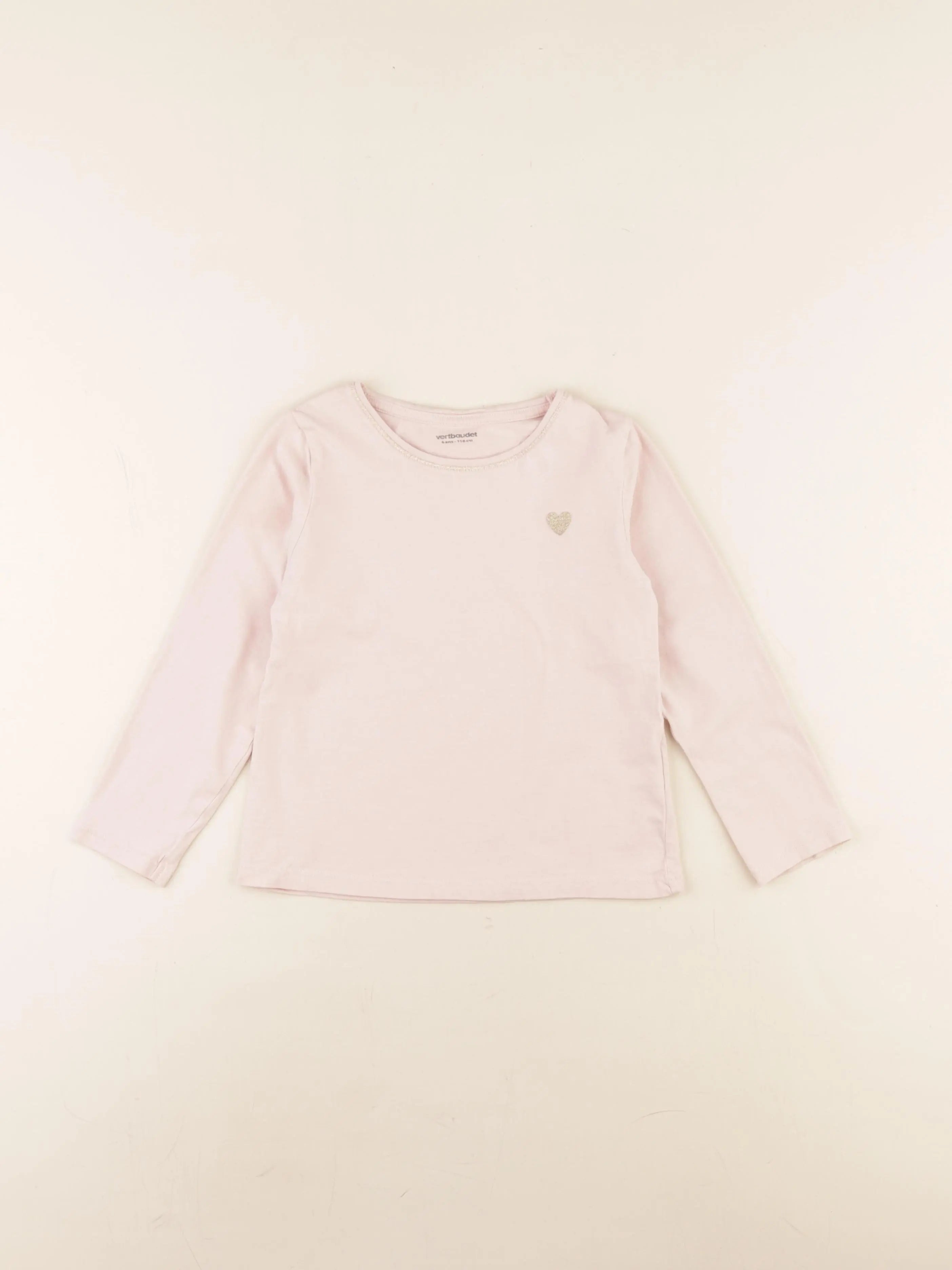 Vertbaudet - tee-shirt rose - 6 ans