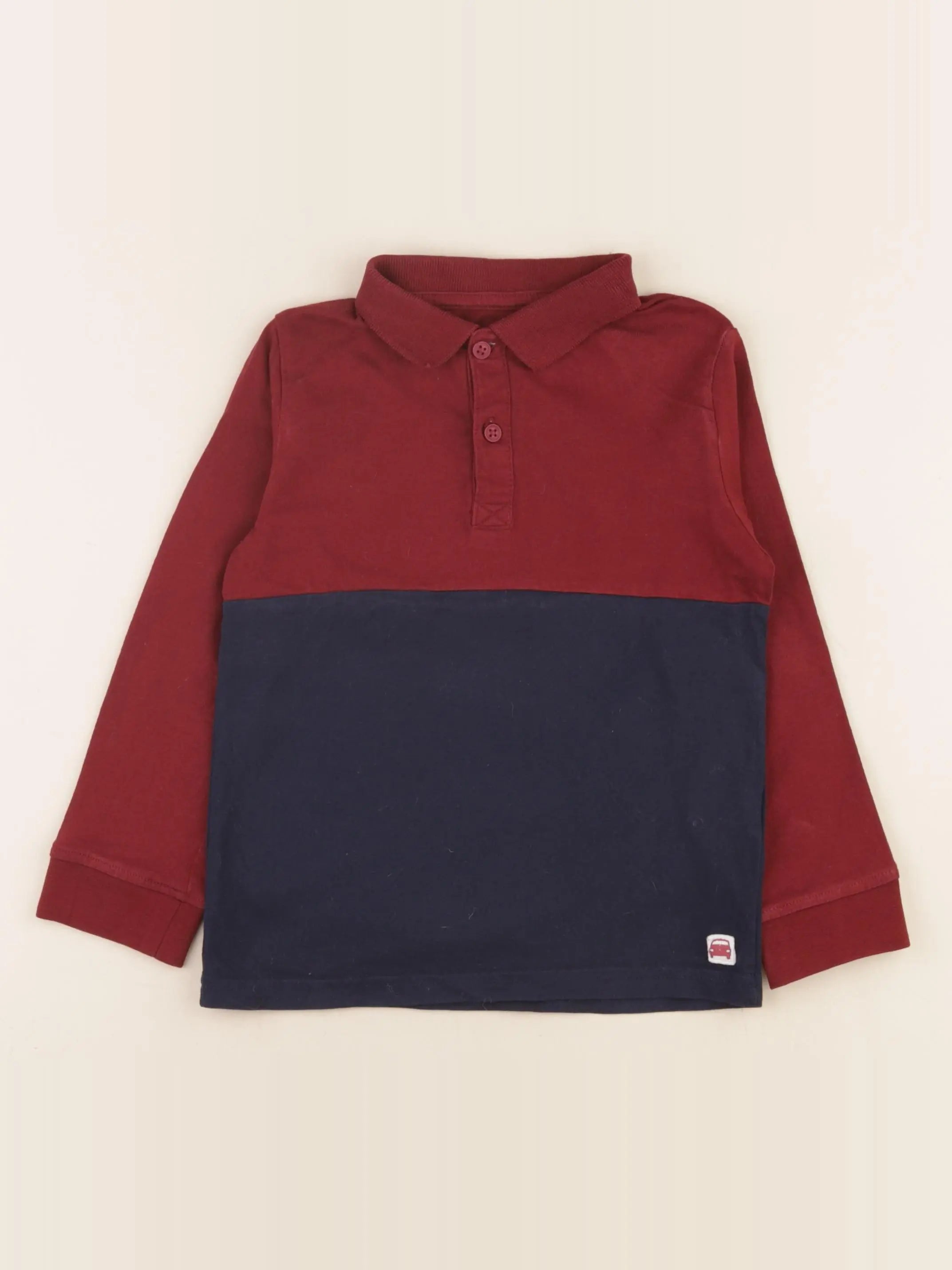 Vertbaudet - polo bleu, rouge - 5 ans