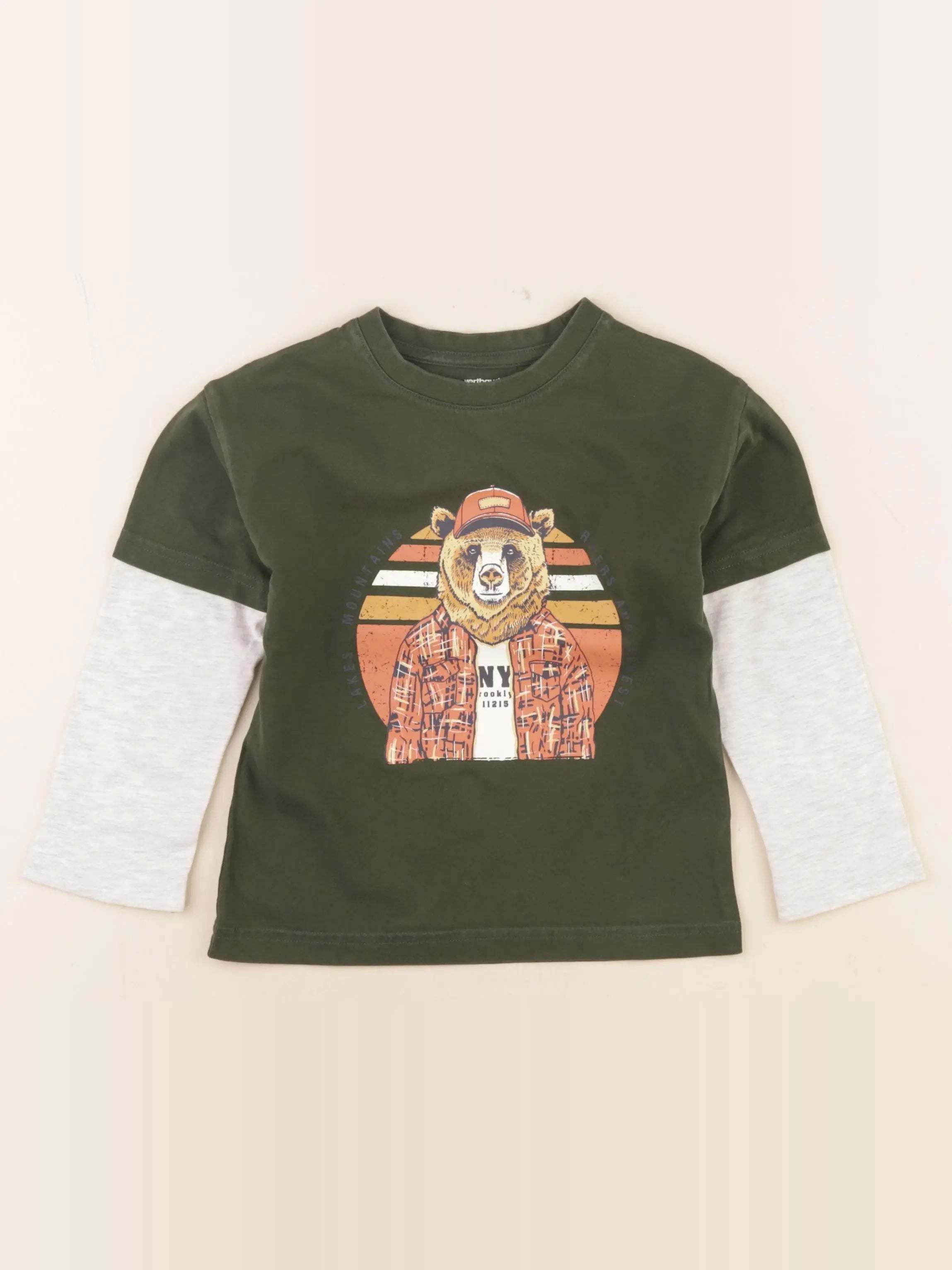 Vertbaudet - tee-shirt vert - 5 ans