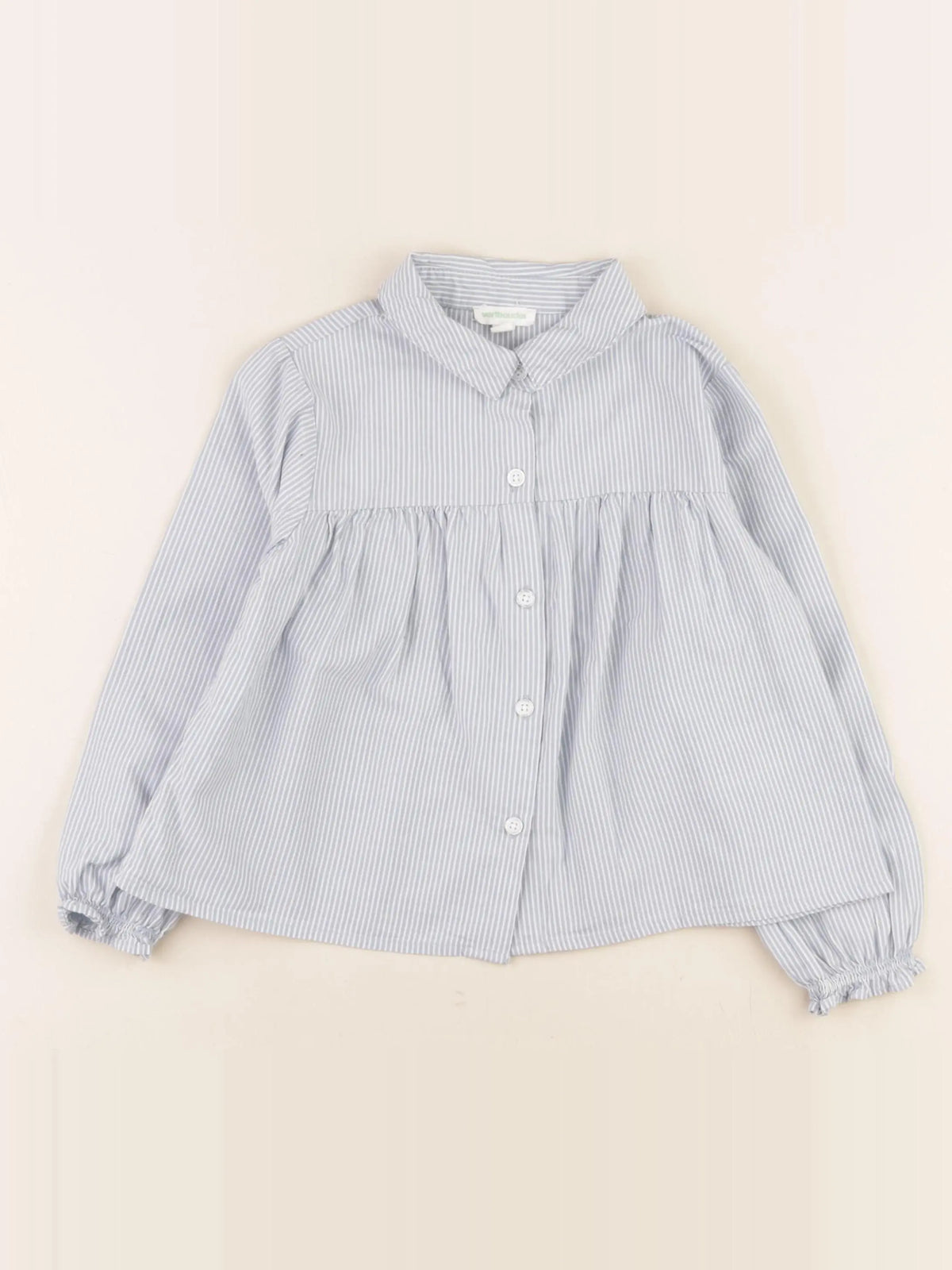 Vertbaudet - blouse bleu, blanc - 5 ans