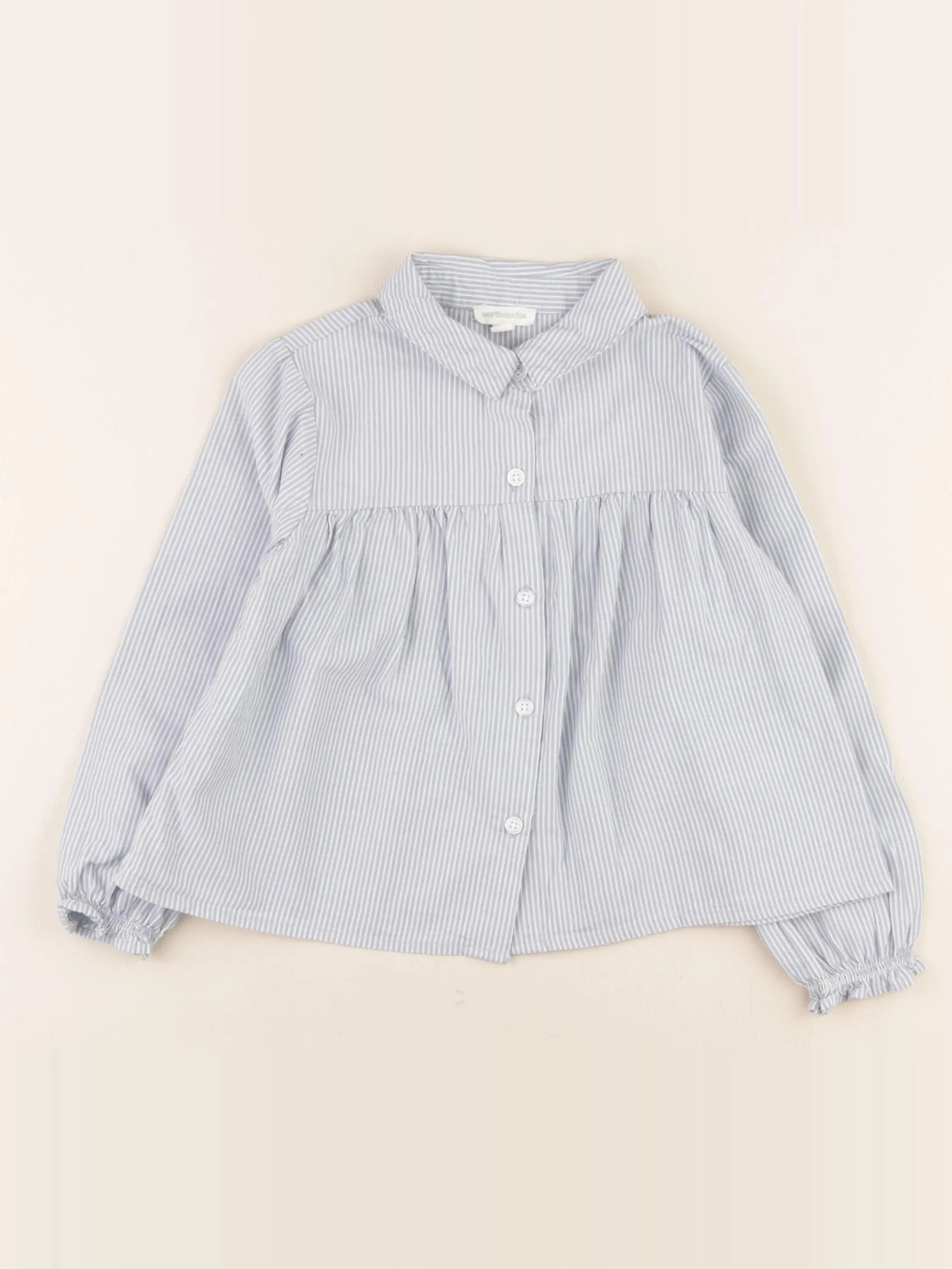 Vertbaudet - blouse bleu, blanc - 5 ans