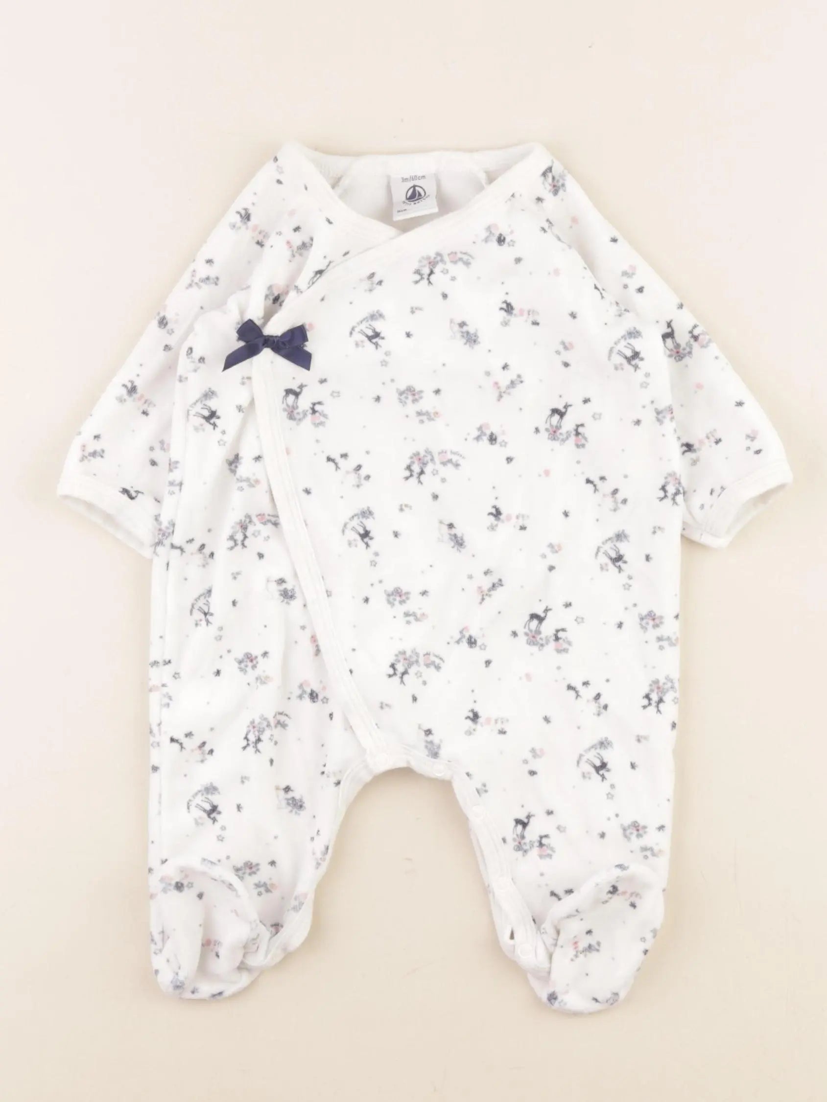 Petit Bateau - pyjama velours multicolore - 3 mois