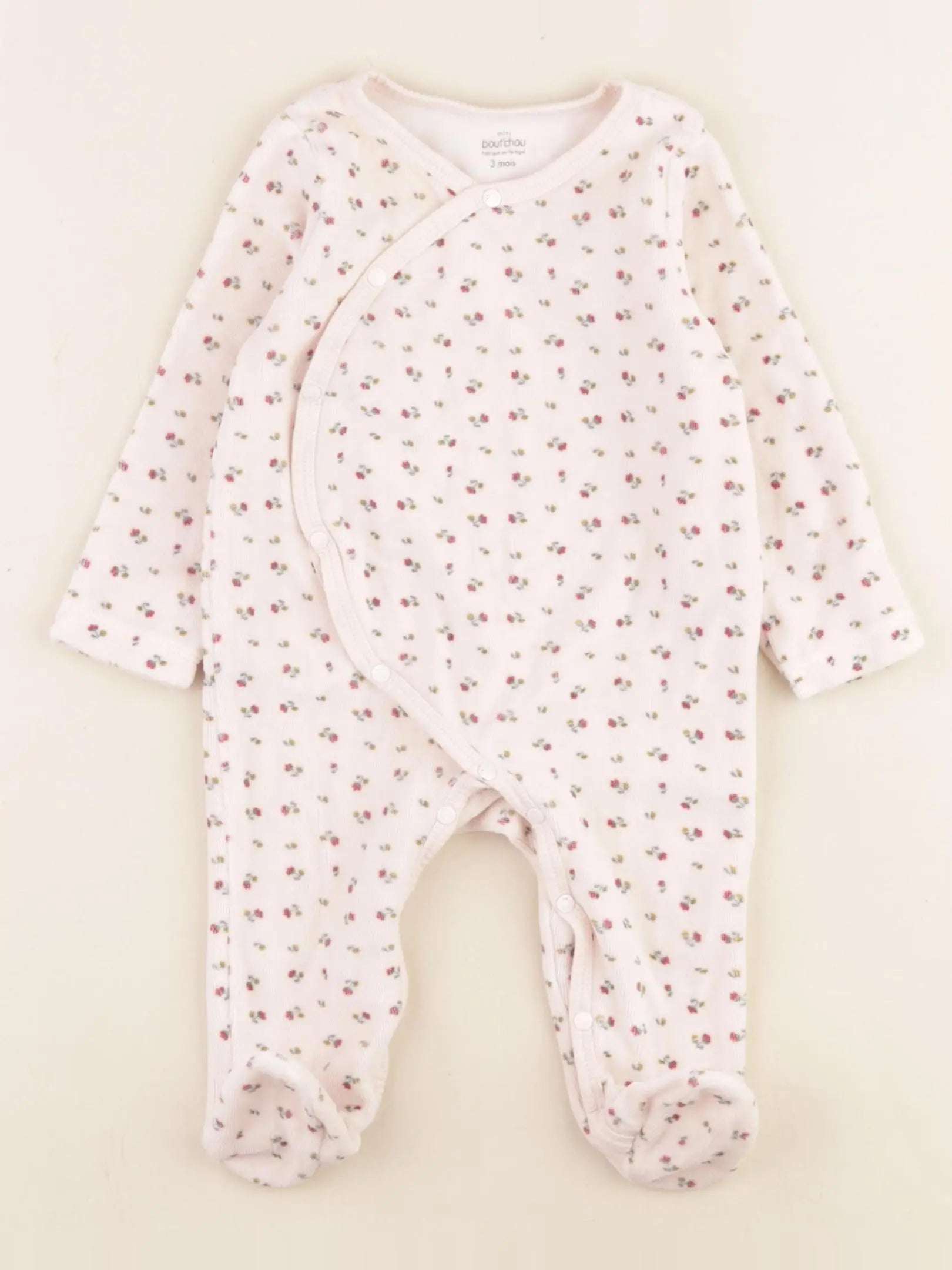 Boutchou - pyjama velours rose - 3 mois
