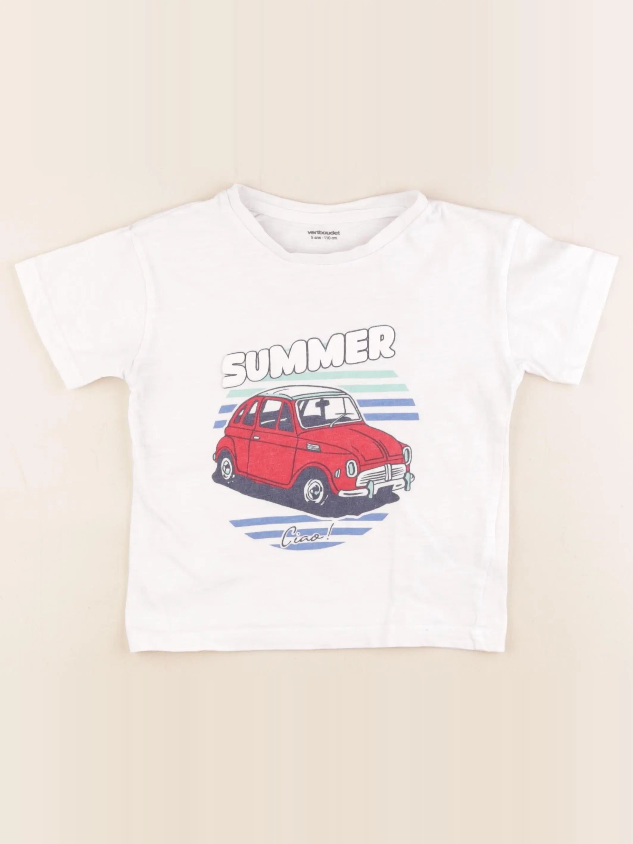 Vertbaudet - tee-shirt blanc - 5 ans