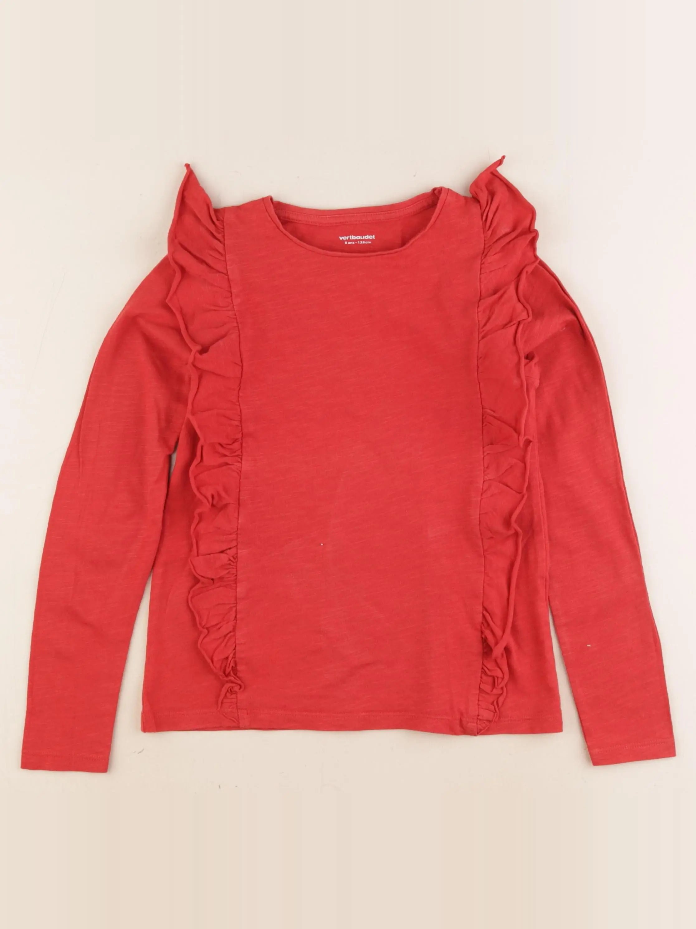Vertbaudet - tee-shirt rouge - 8 ans