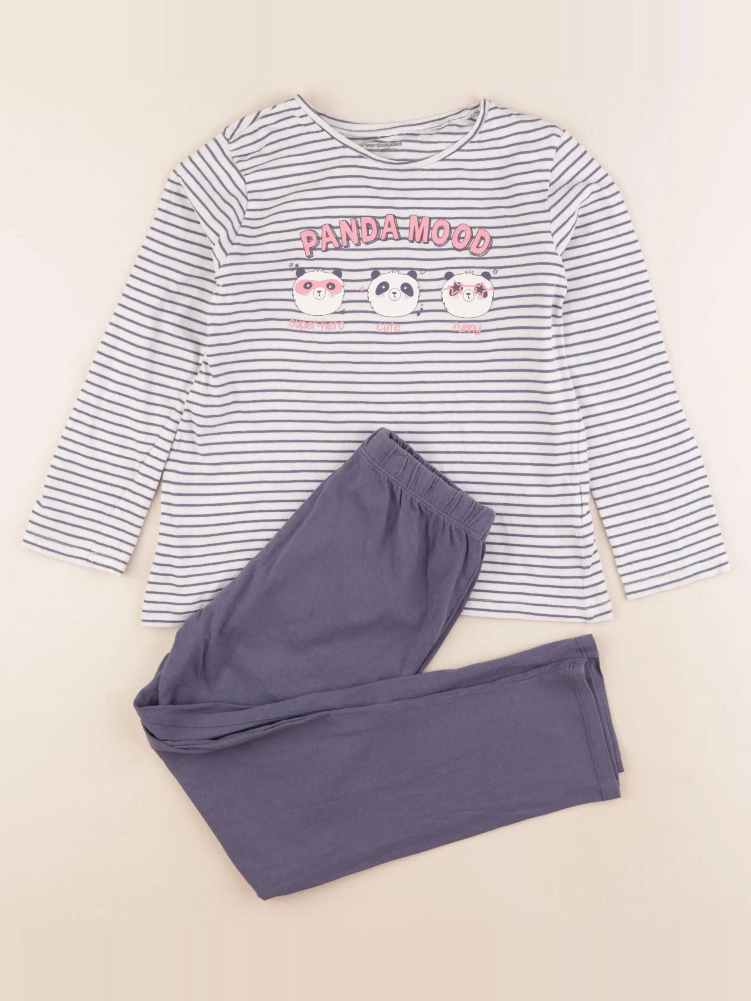 Vertbaudet - pyjama coton bleu - 8 ans