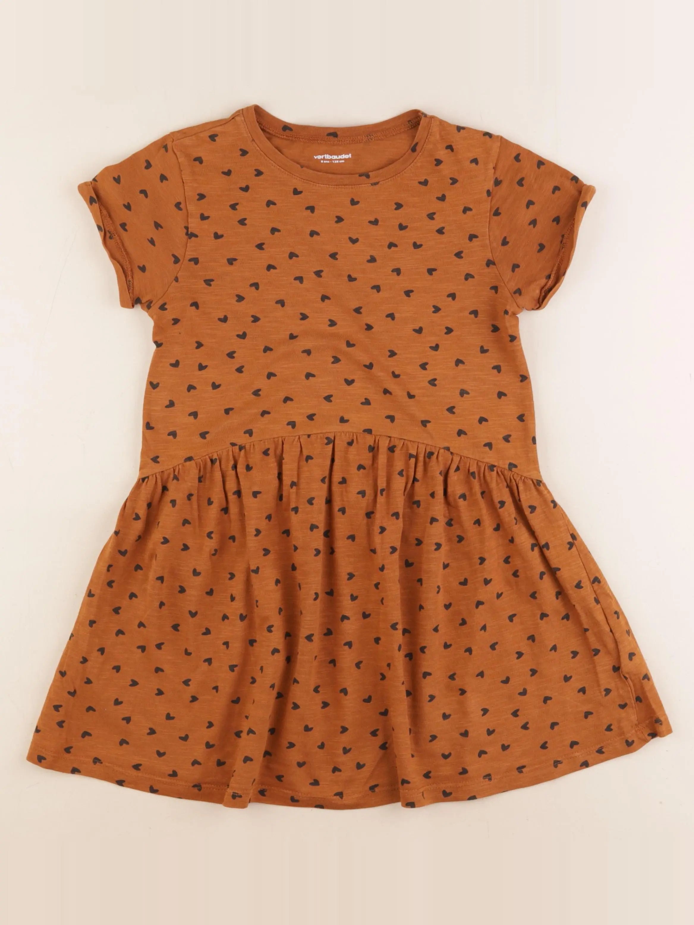 Vertbaudet - robe marron - 8 ans