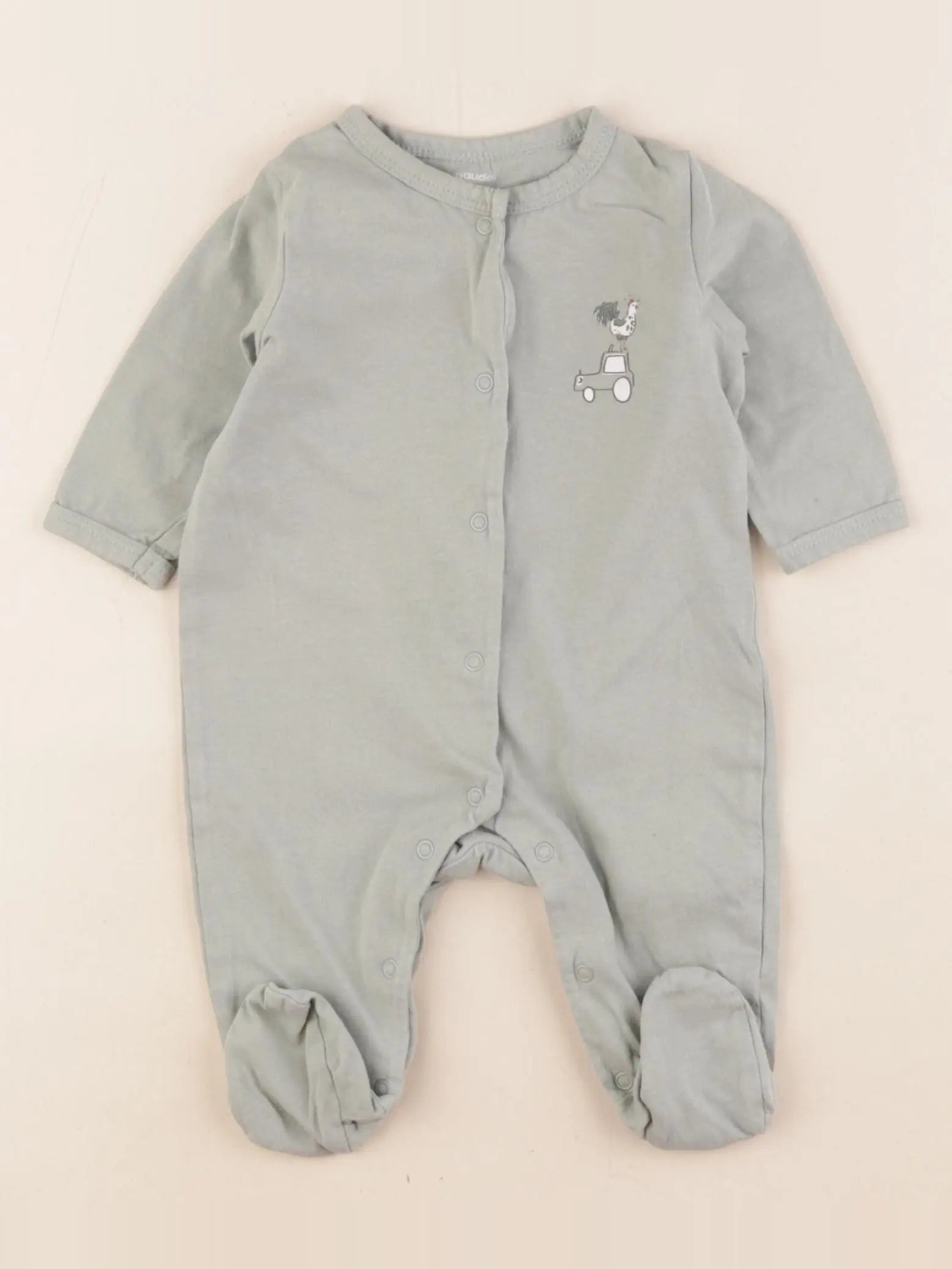 Vertbaudet - pyjama coton vert - 1 mois