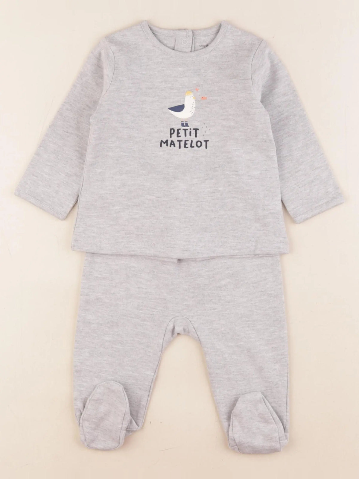 Vertbaudet - pyjama coton gris - 6 mois