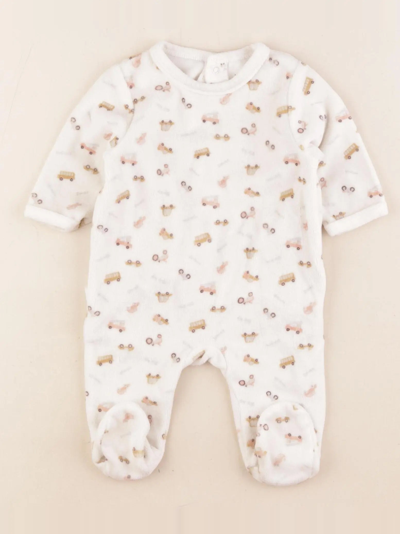 Vertbaudet - pyjama velours beige - 3 mois