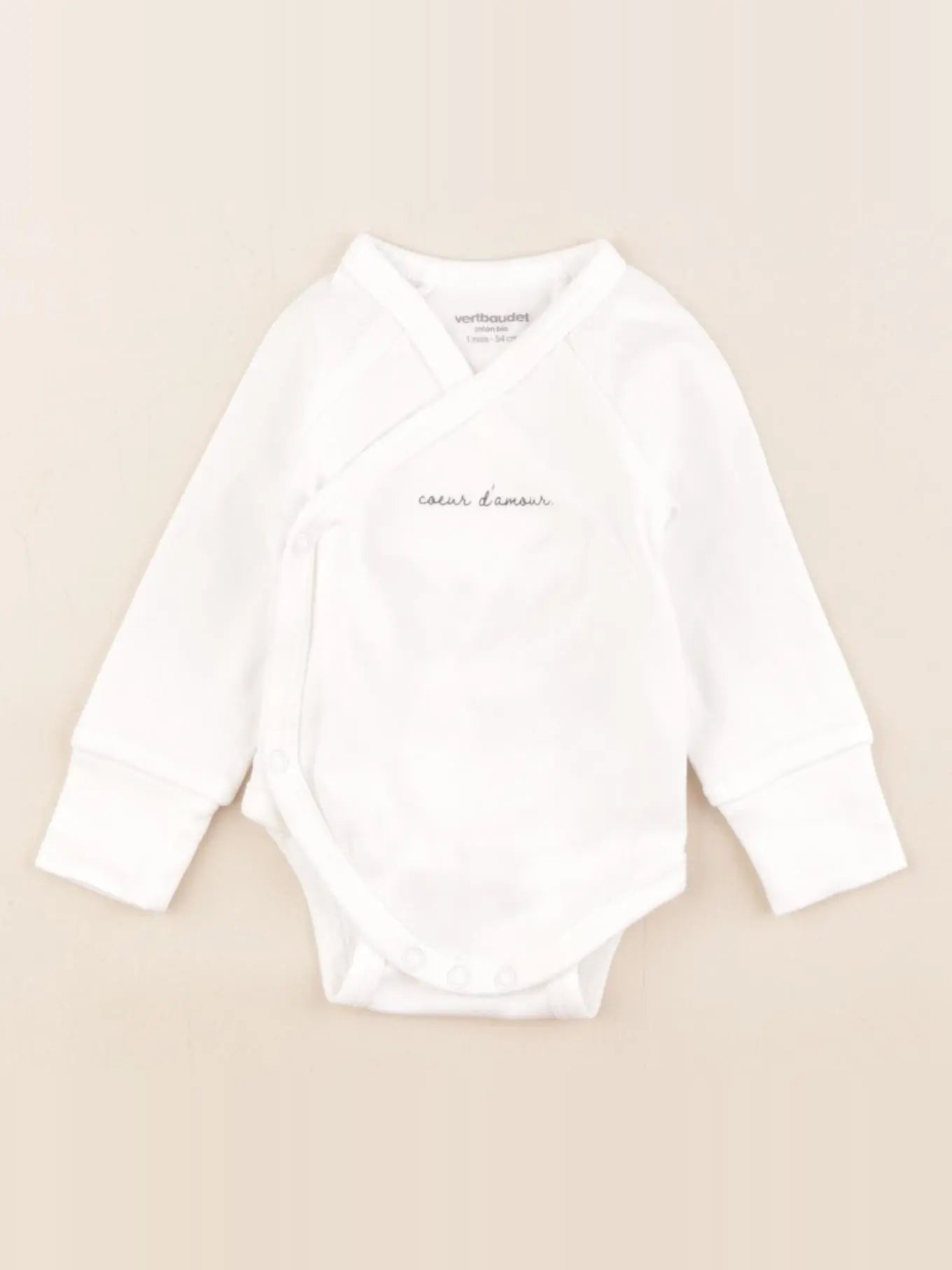 Vertbaudet - body blanc - 1 mois