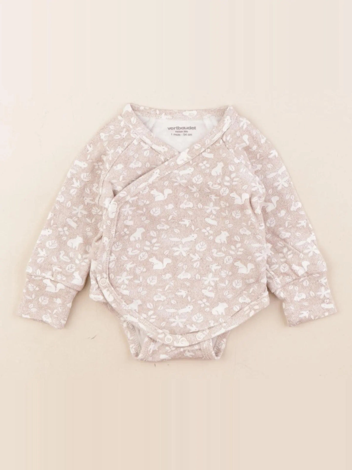 Vertbaudet - body marron - 1 mois