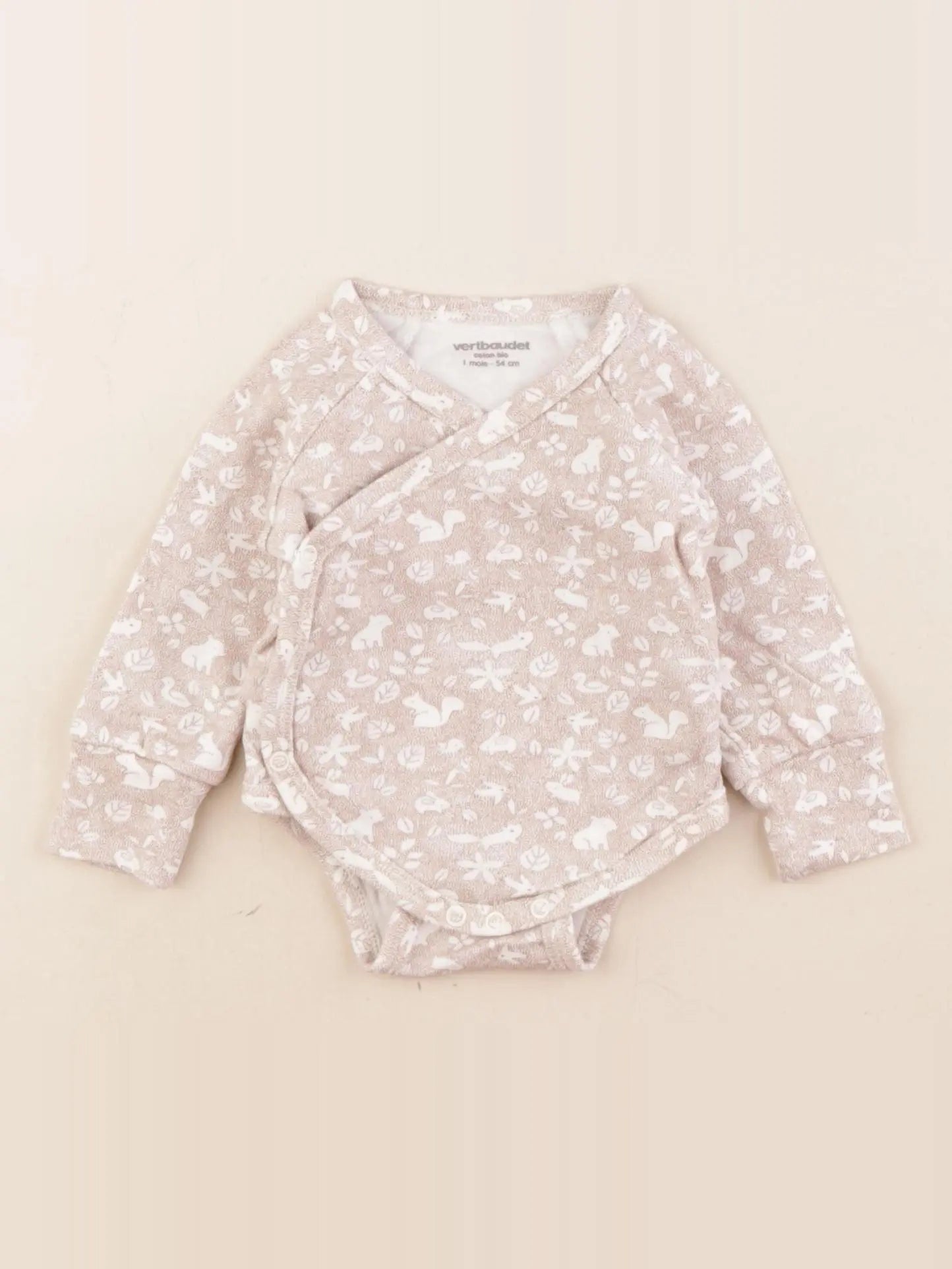 Vertbaudet - body marron - 1 mois