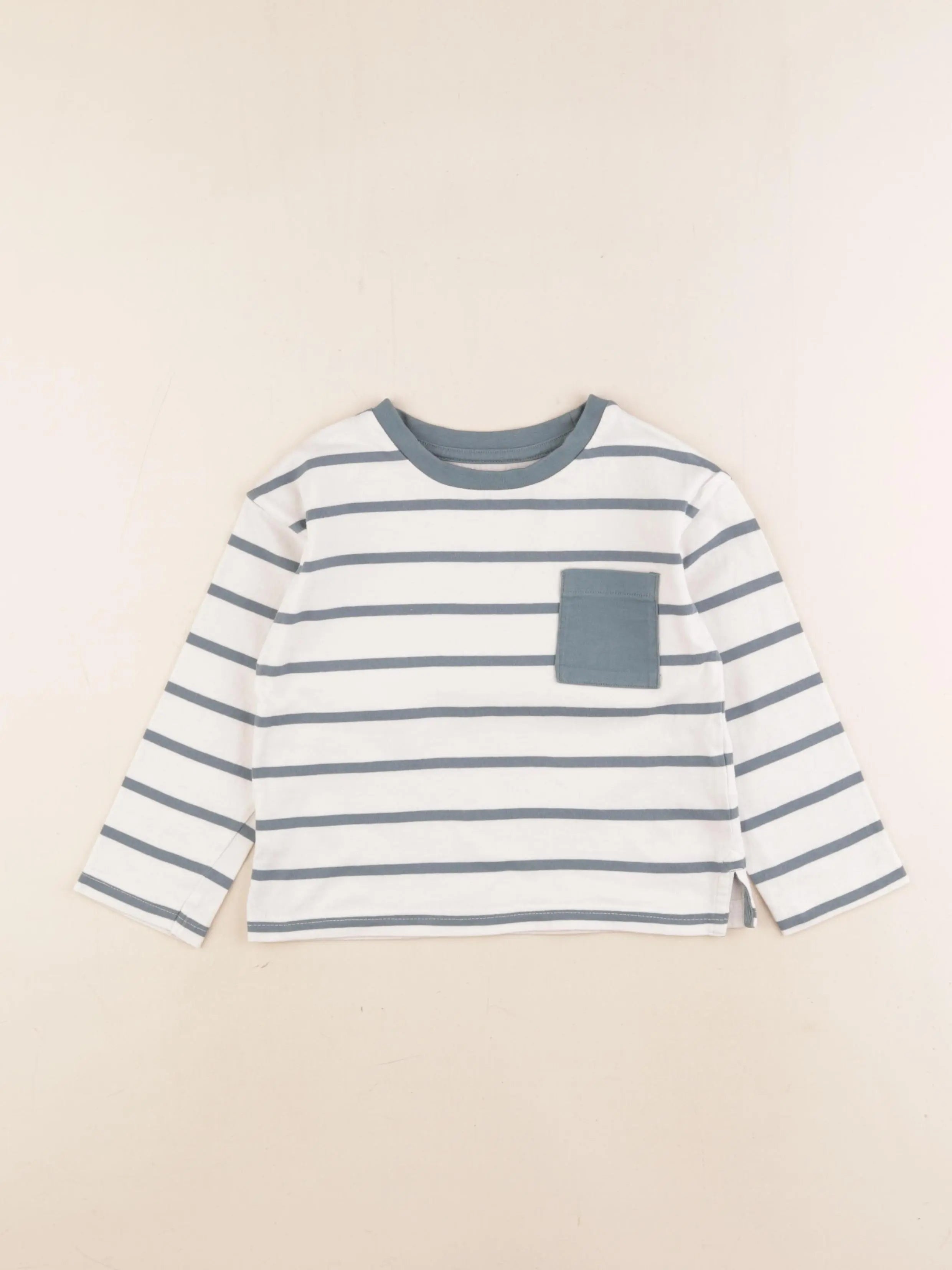 Vertbaudet - tee-shirt vert, blanc - 4 ans