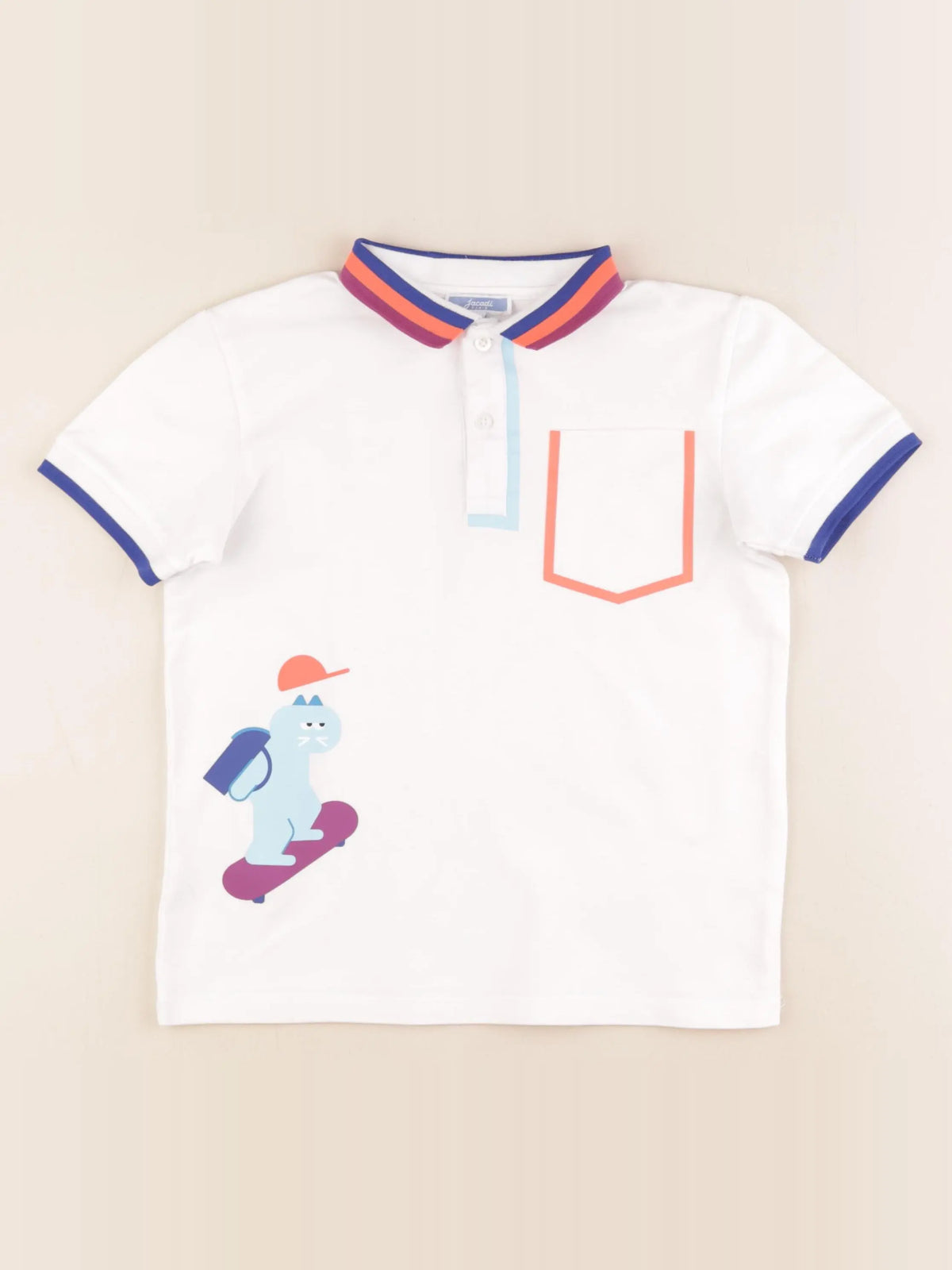 Jacadi - polo blanc - 8 ans