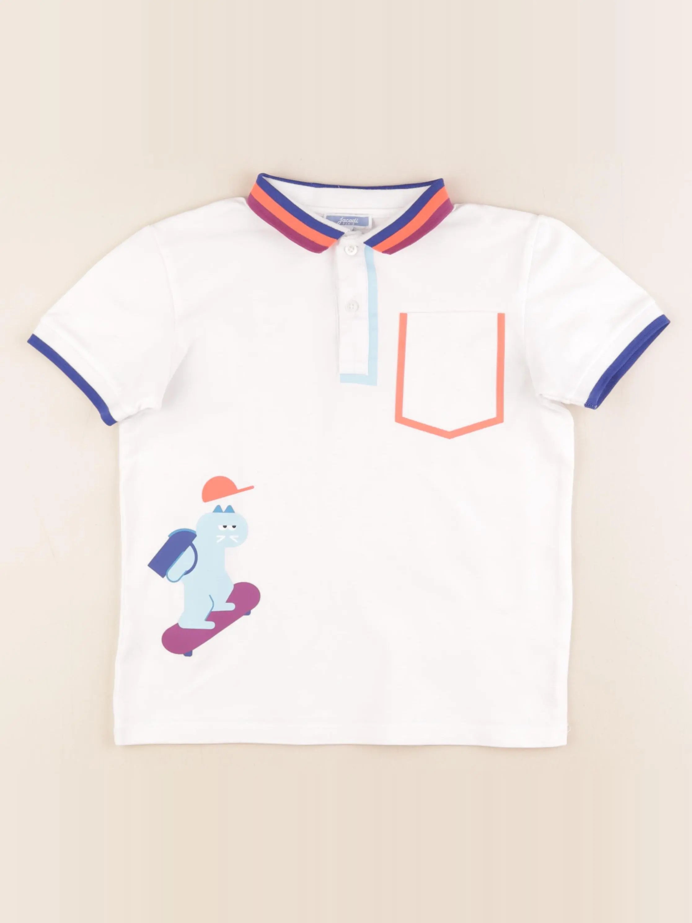 Jacadi - polo blanc - 8 ans