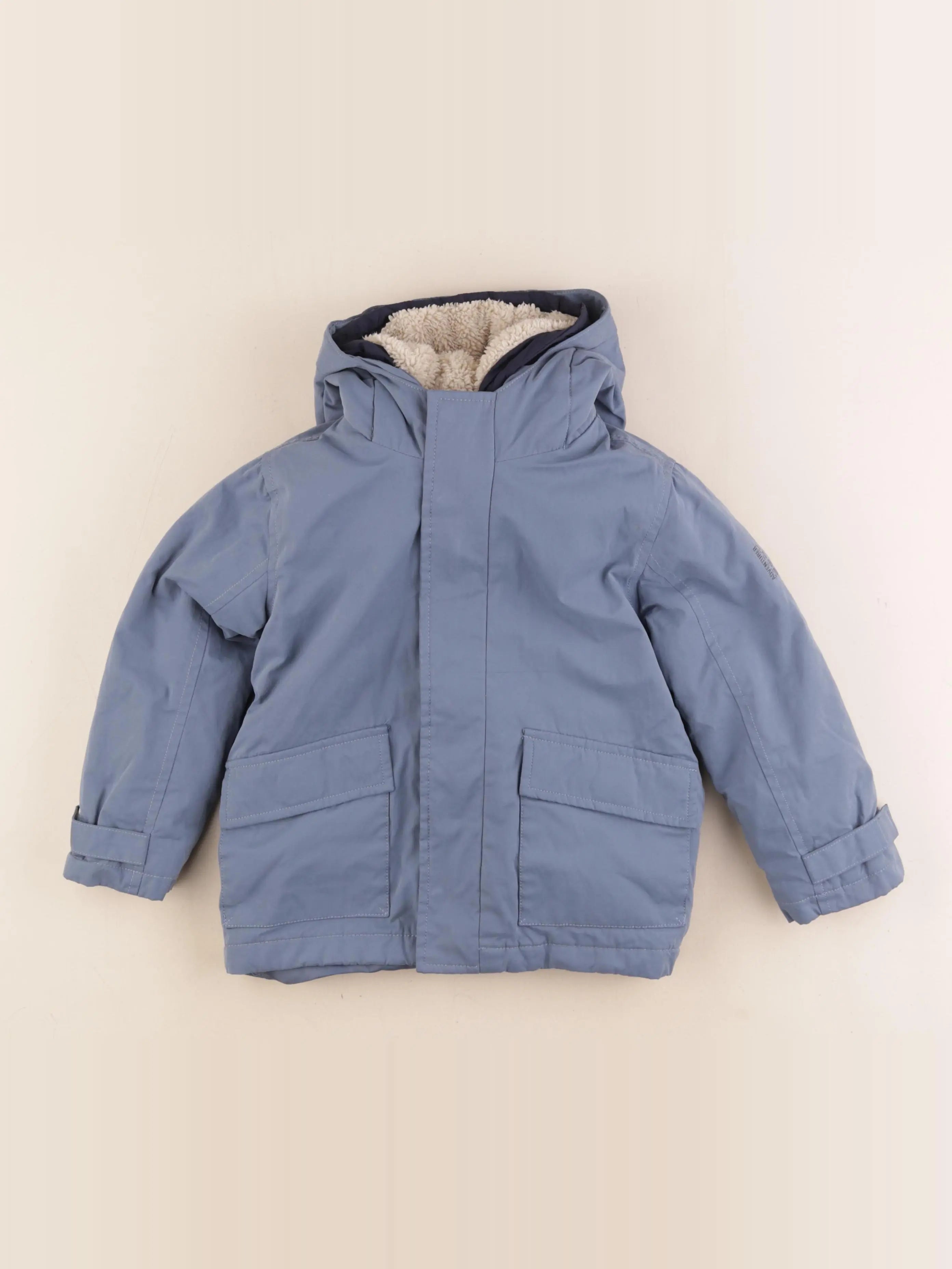 Vertbaudet - manteau doublure amovible bleu - 4 ans