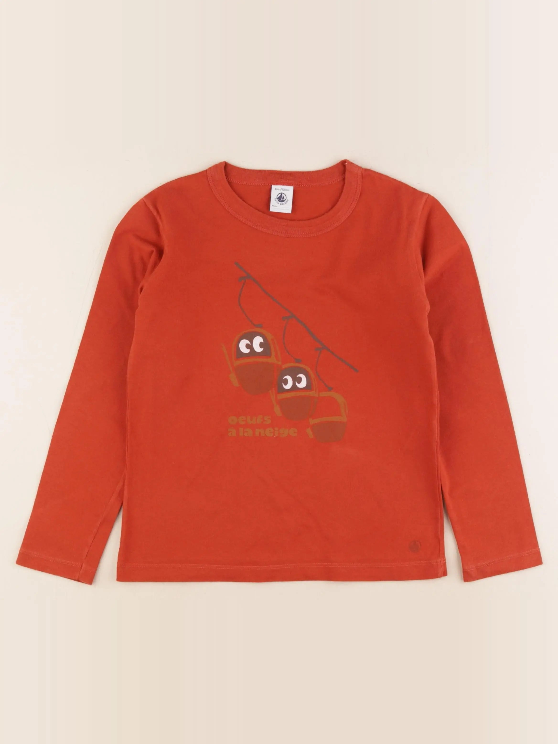 Petit Bateau - tee-shirt orange - 8 ans