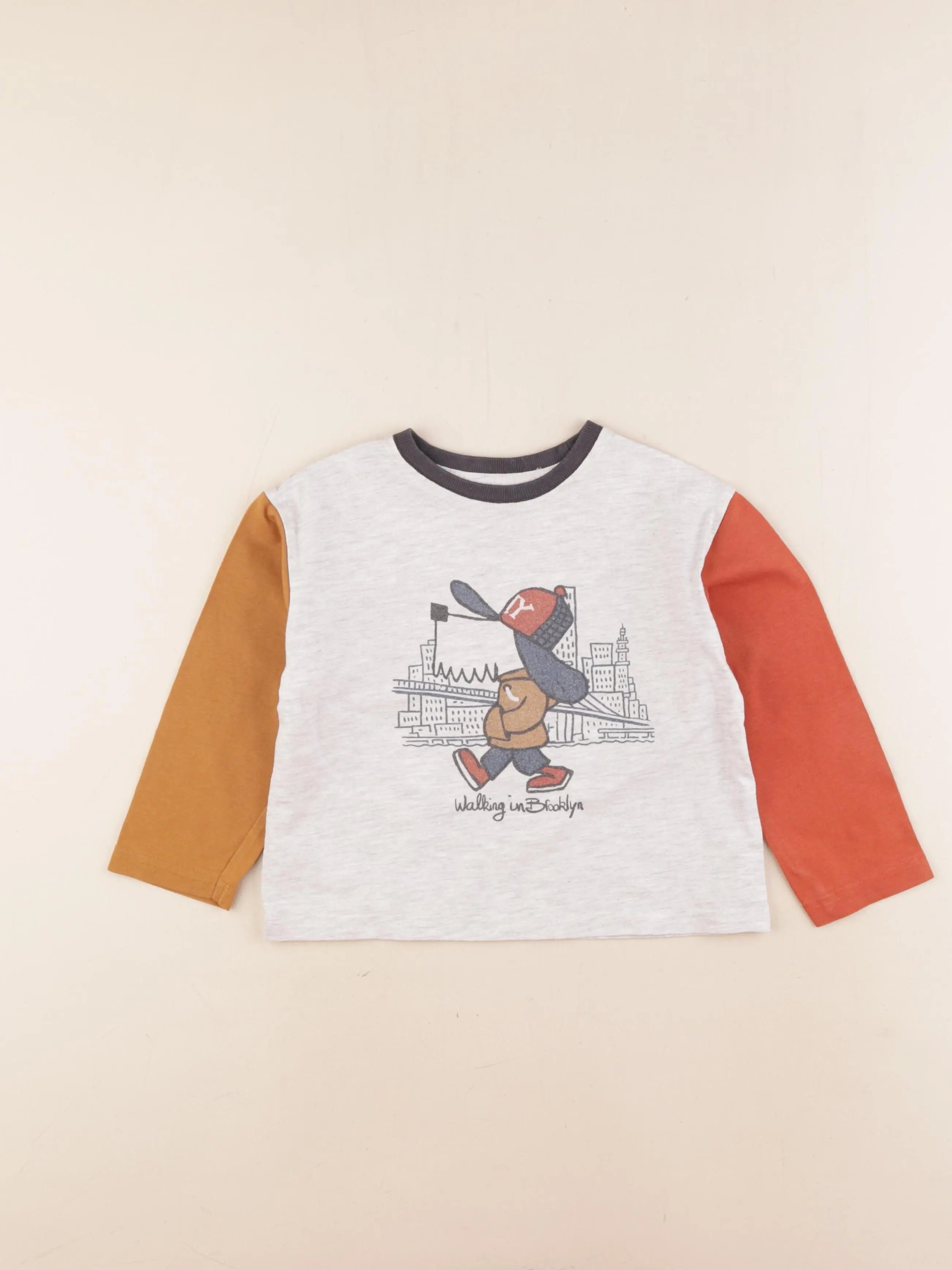 Vertbaudet - tee-shirt gris, multicolore - 5 ans
