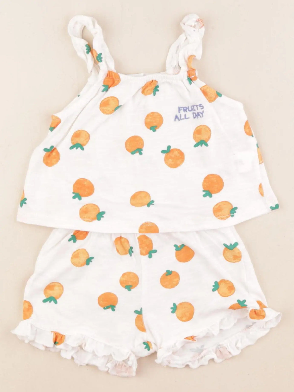 Zara - ensemble blanc, orange - 3/6 mois