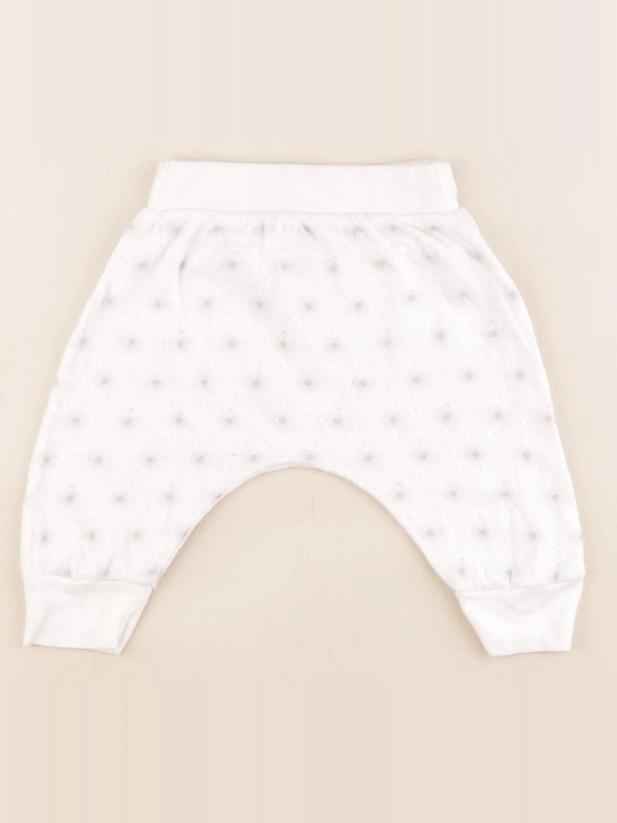 Petit Bateau - sarouel blanc, gris - 6 mois