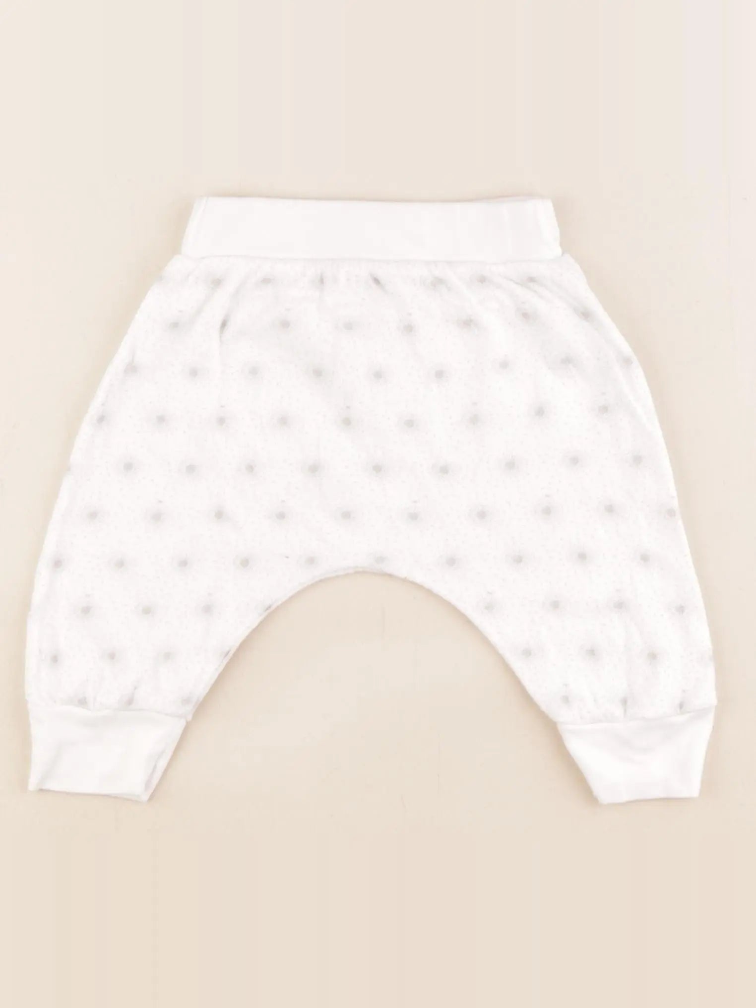Petit Bateau - sarouel blanc, gris - 6 mois