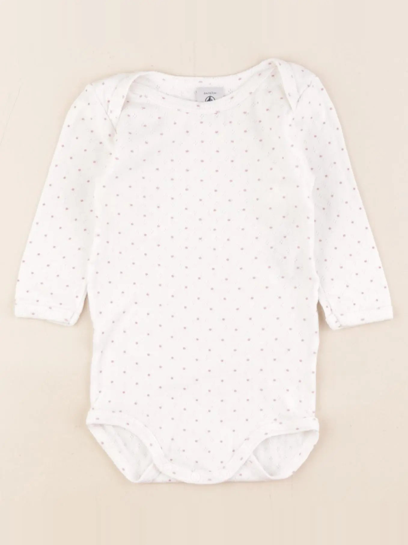 Petit Bateau - body rose, blanc - 6 mois