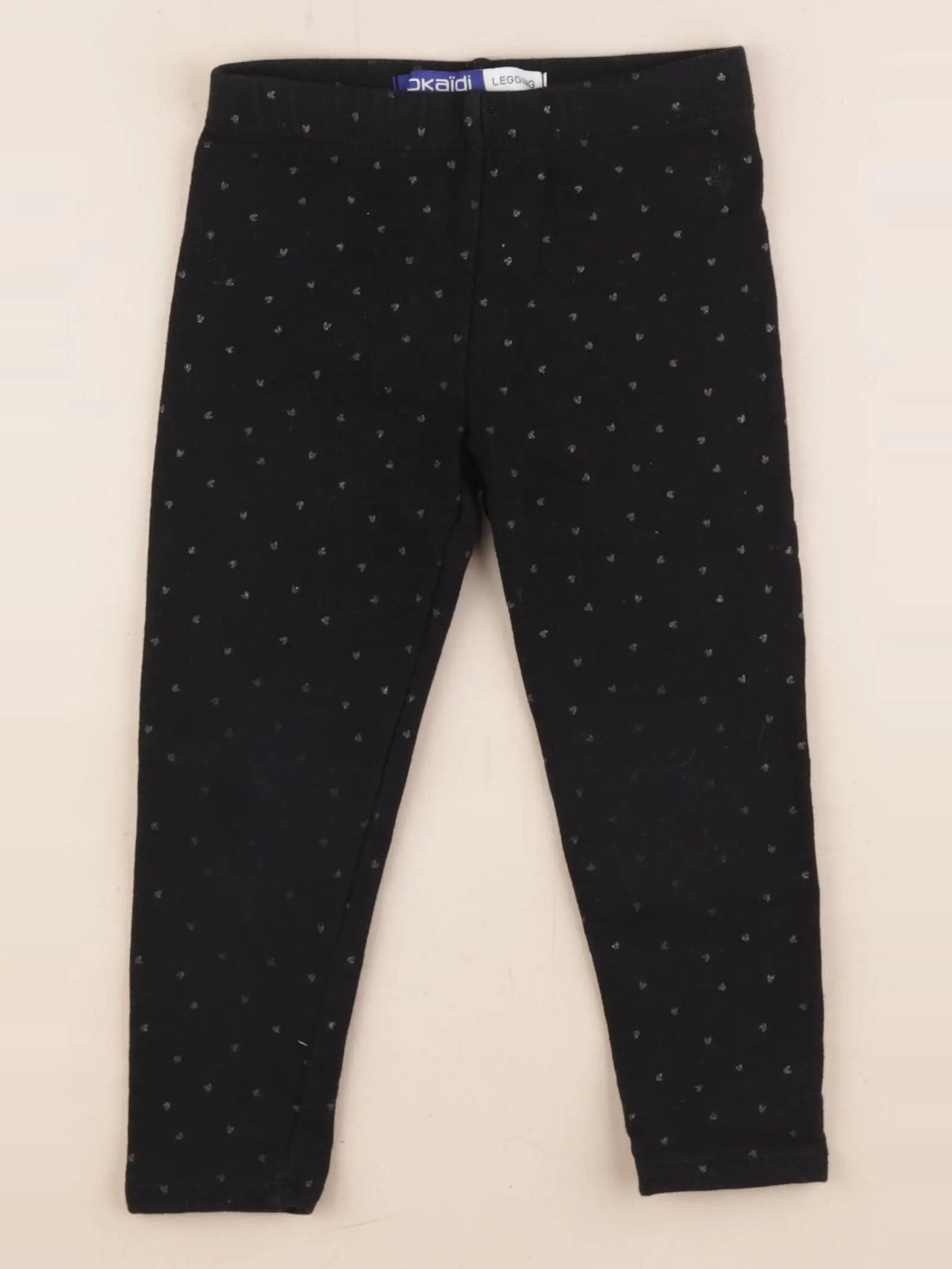 Okaidi - legging noir, argent - 4 ans