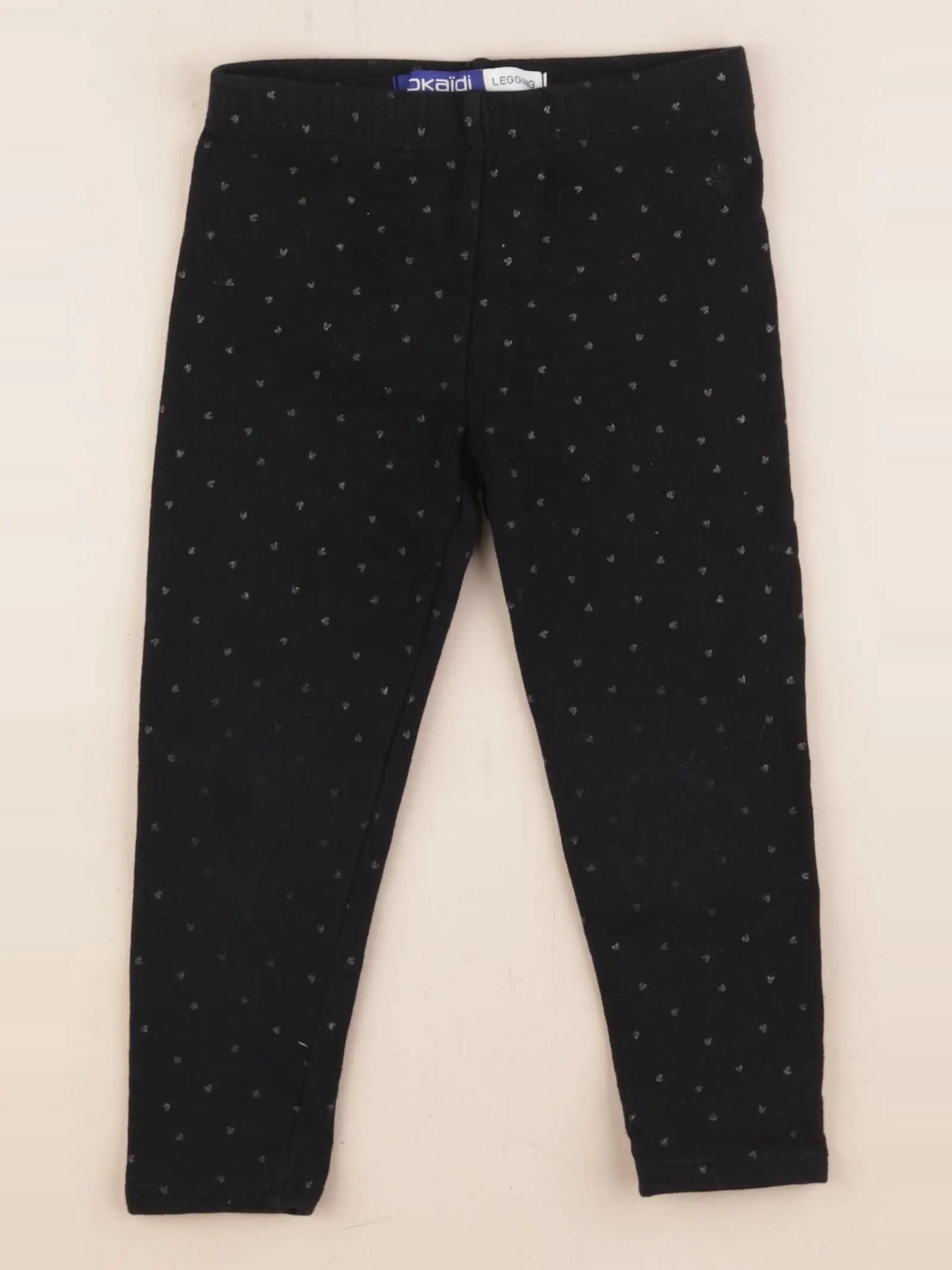 Okaidi - legging noir, argent - 4 ans