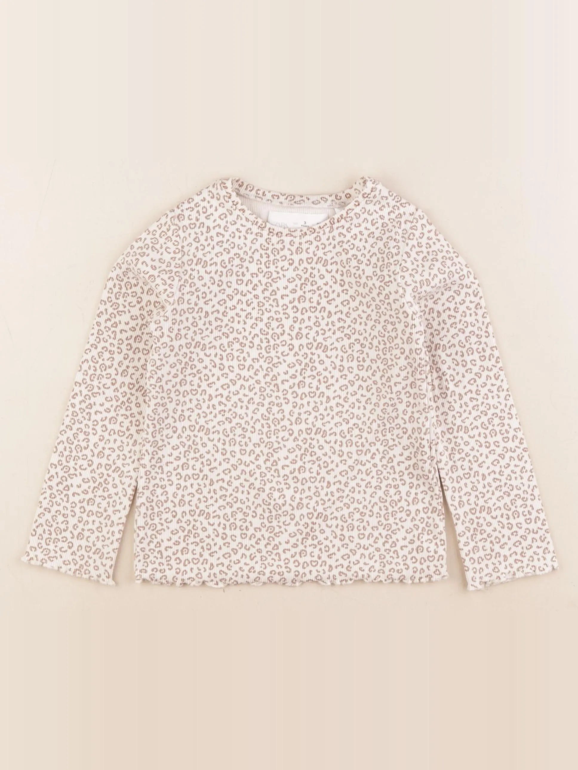 Zara - tee-shirt beige, marron - 3 ans