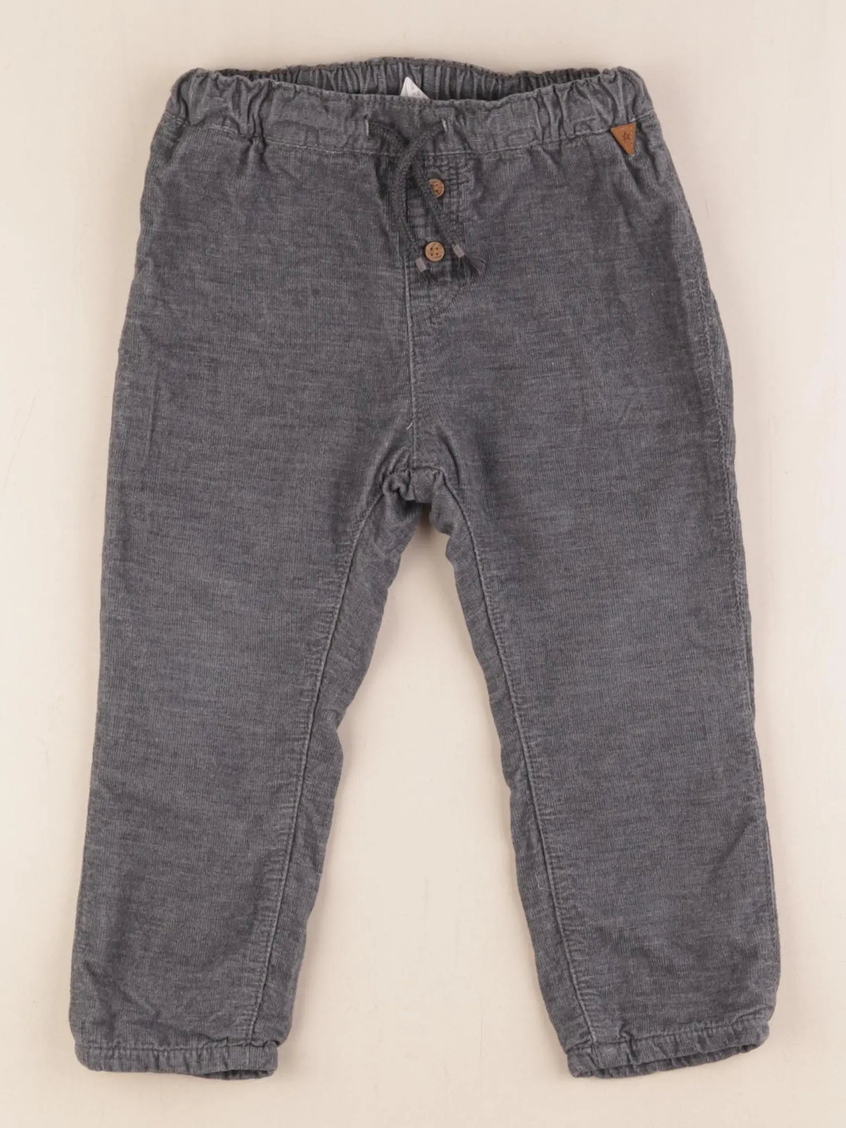 H&M - pantalon doublé gris - 2/3 ans