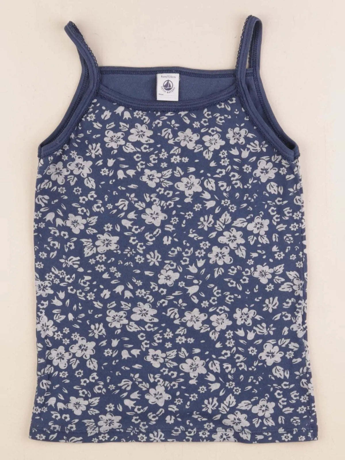 Petit Bateau - maillot de corps bleu - 8 ans
