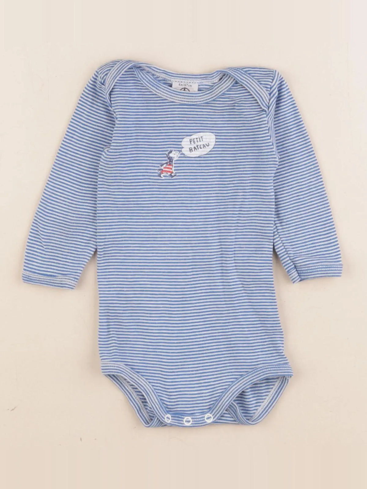 Petit Bateau - body bleu - 6 mois