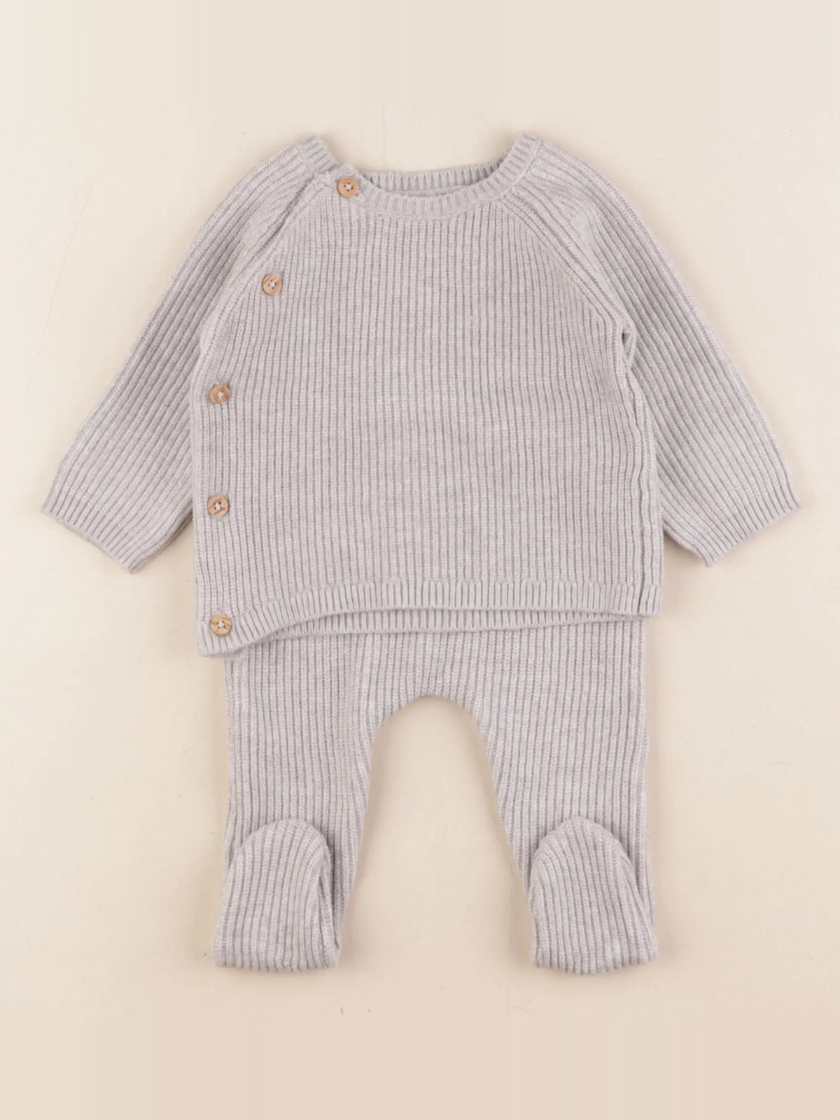 Vertbaudet - ensemble gris - 3 mois