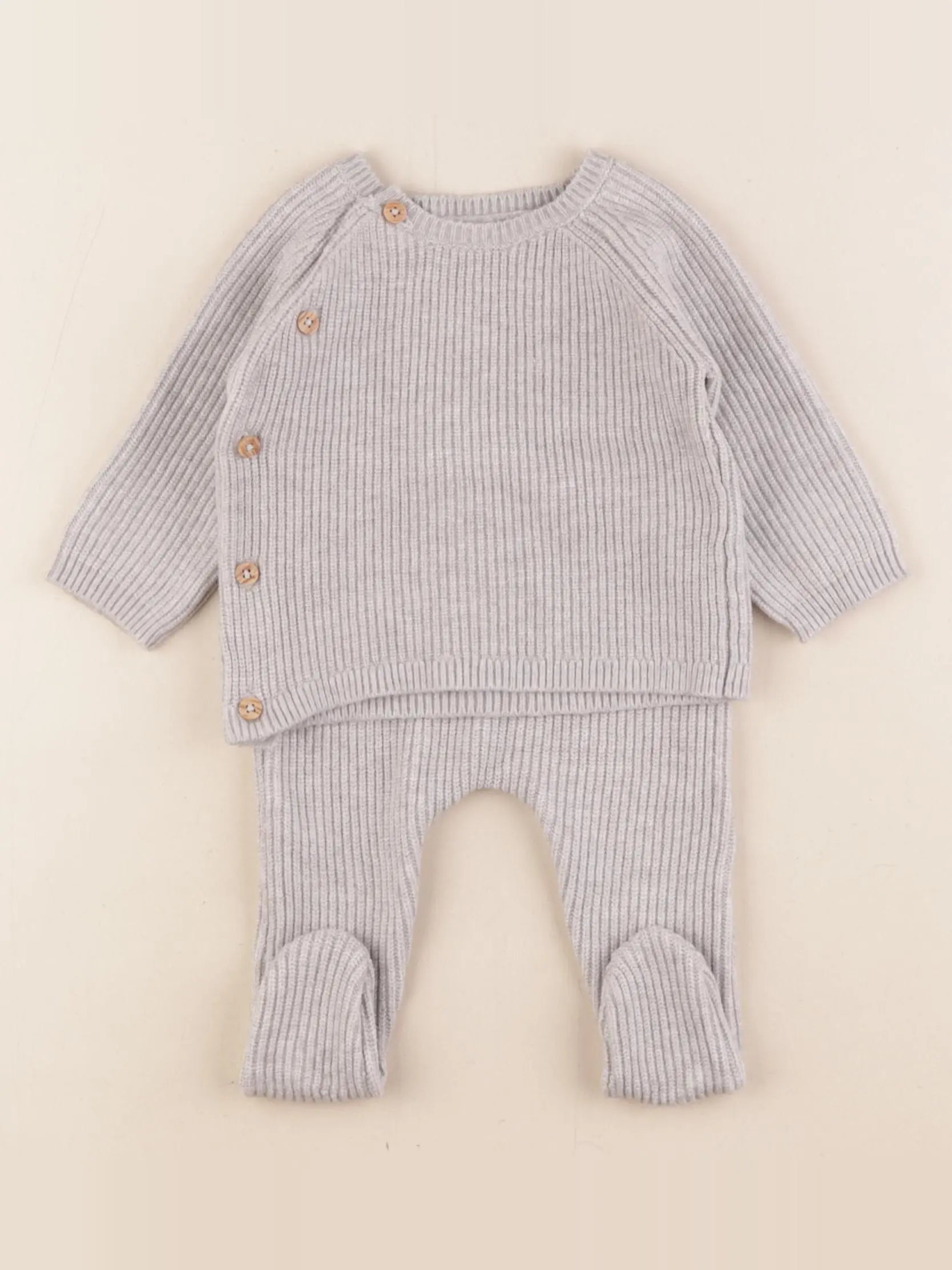 Vertbaudet - ensemble gris - 3 mois