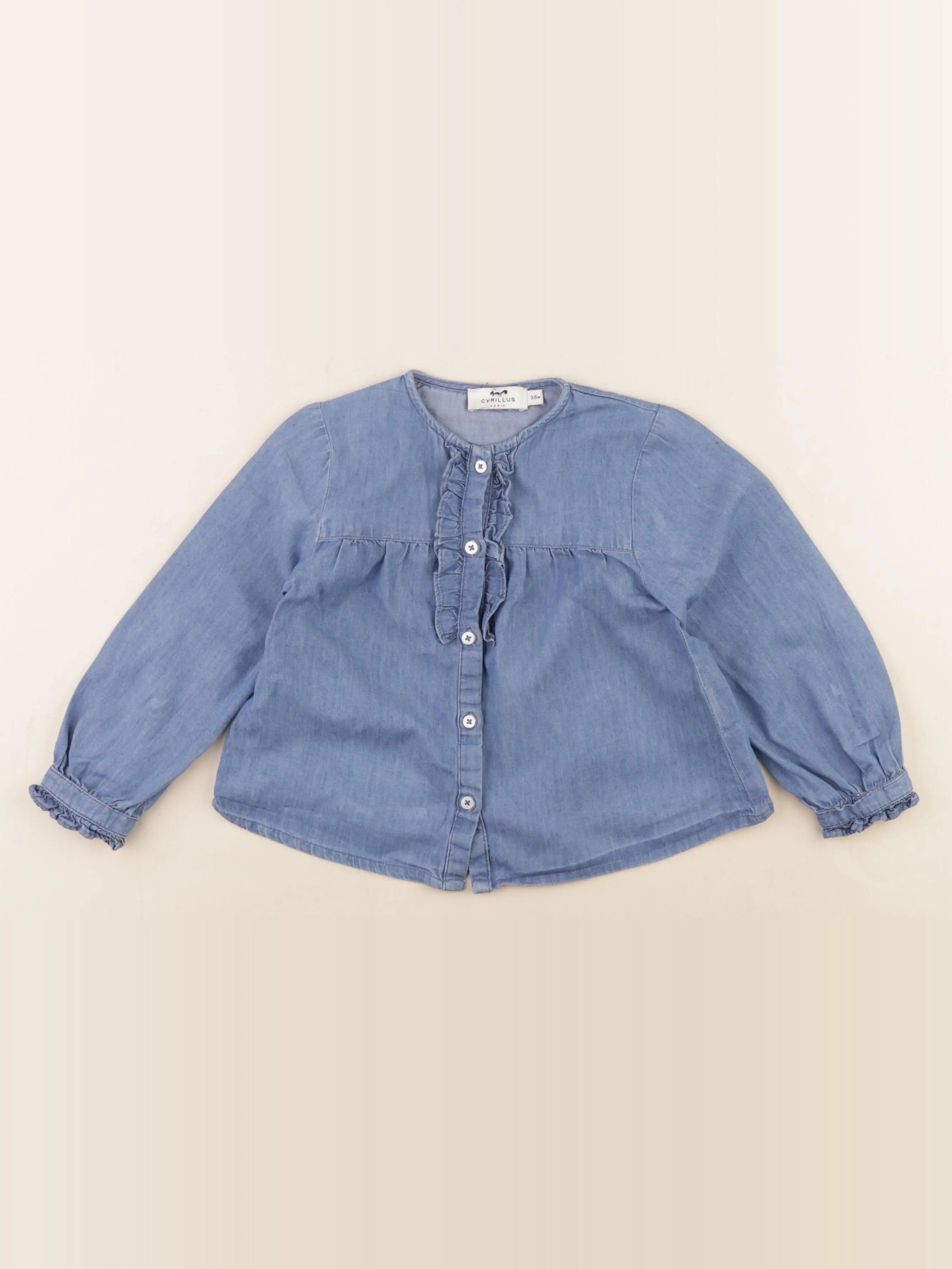 Cyrillus - blouse bleu - 36 mois