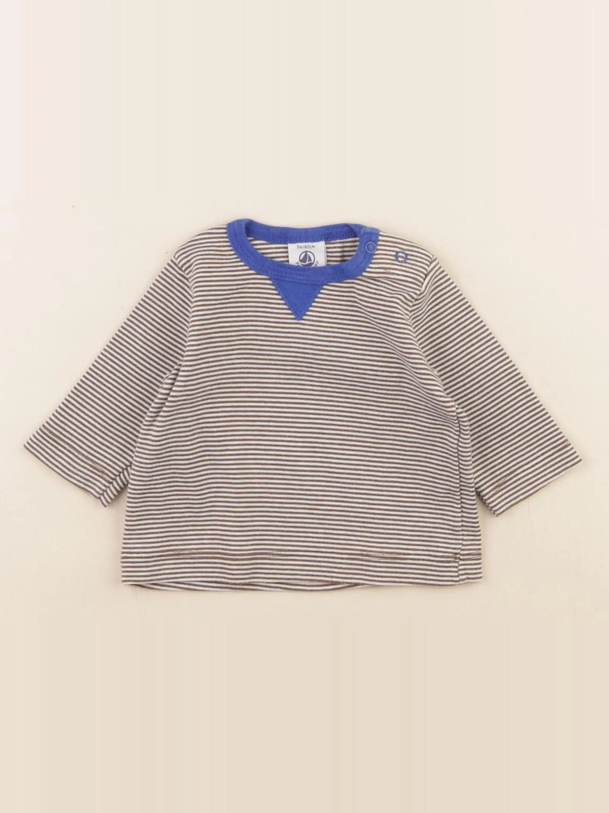 Petit Bateau - tee-shirt marron - 3 mois