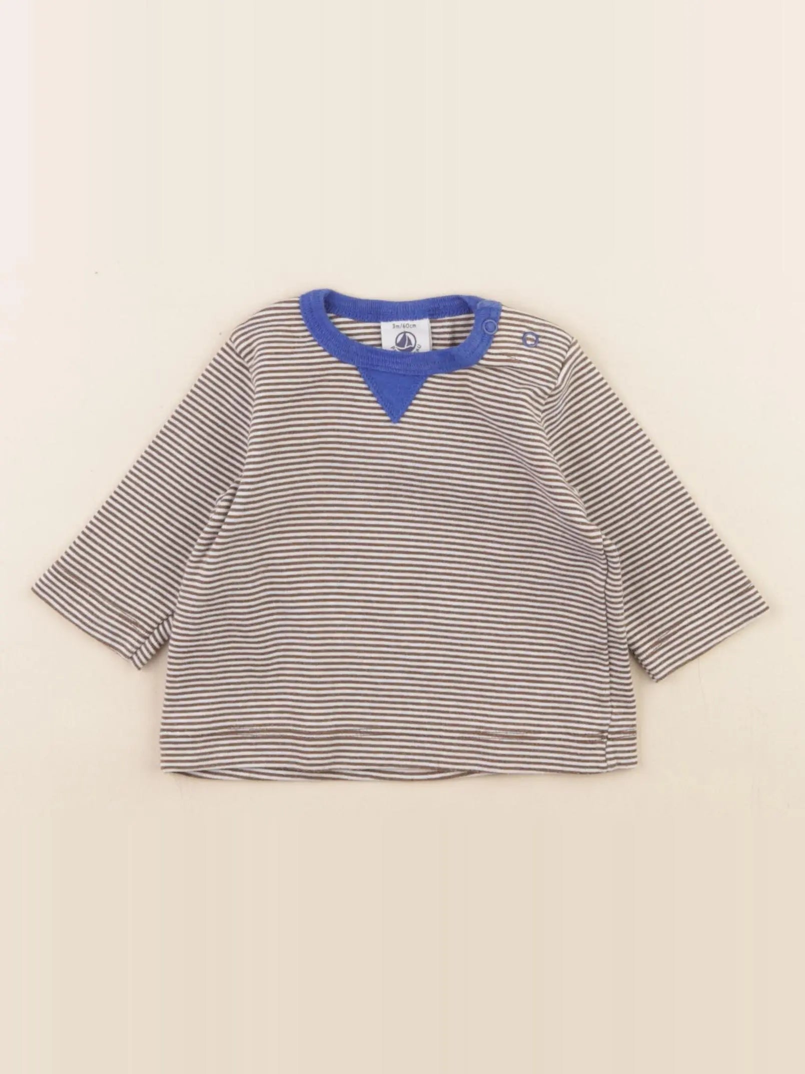 Petit Bateau - tee-shirt marron - 3 mois