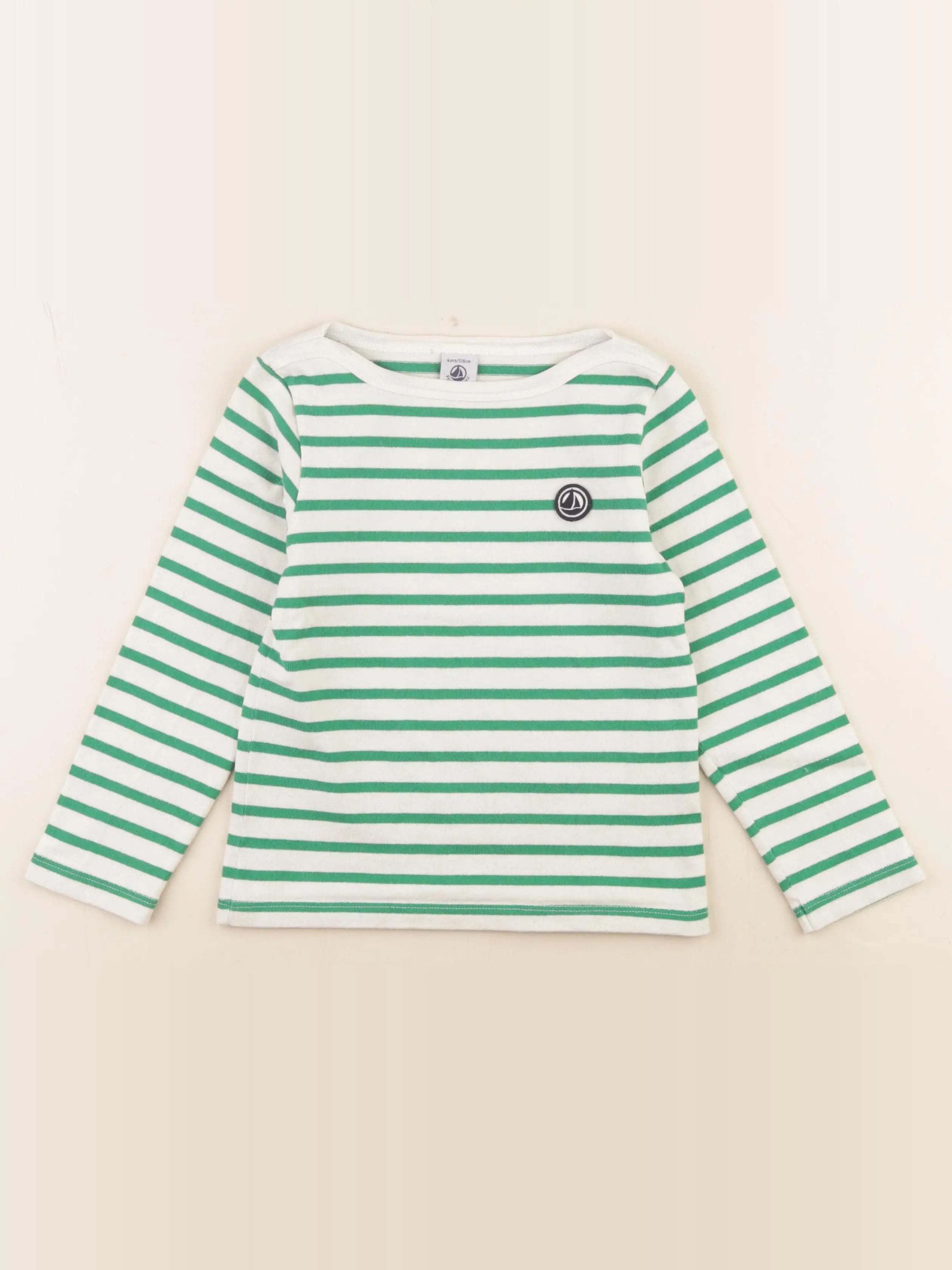 Petit Bateau - sweat vert - 6 ans