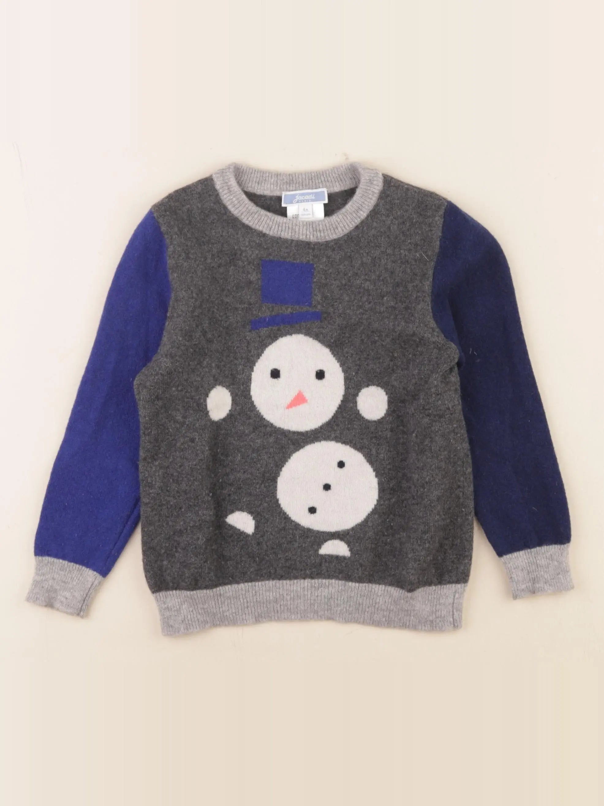 Jacadi - pull bleu, gris - 4 ans