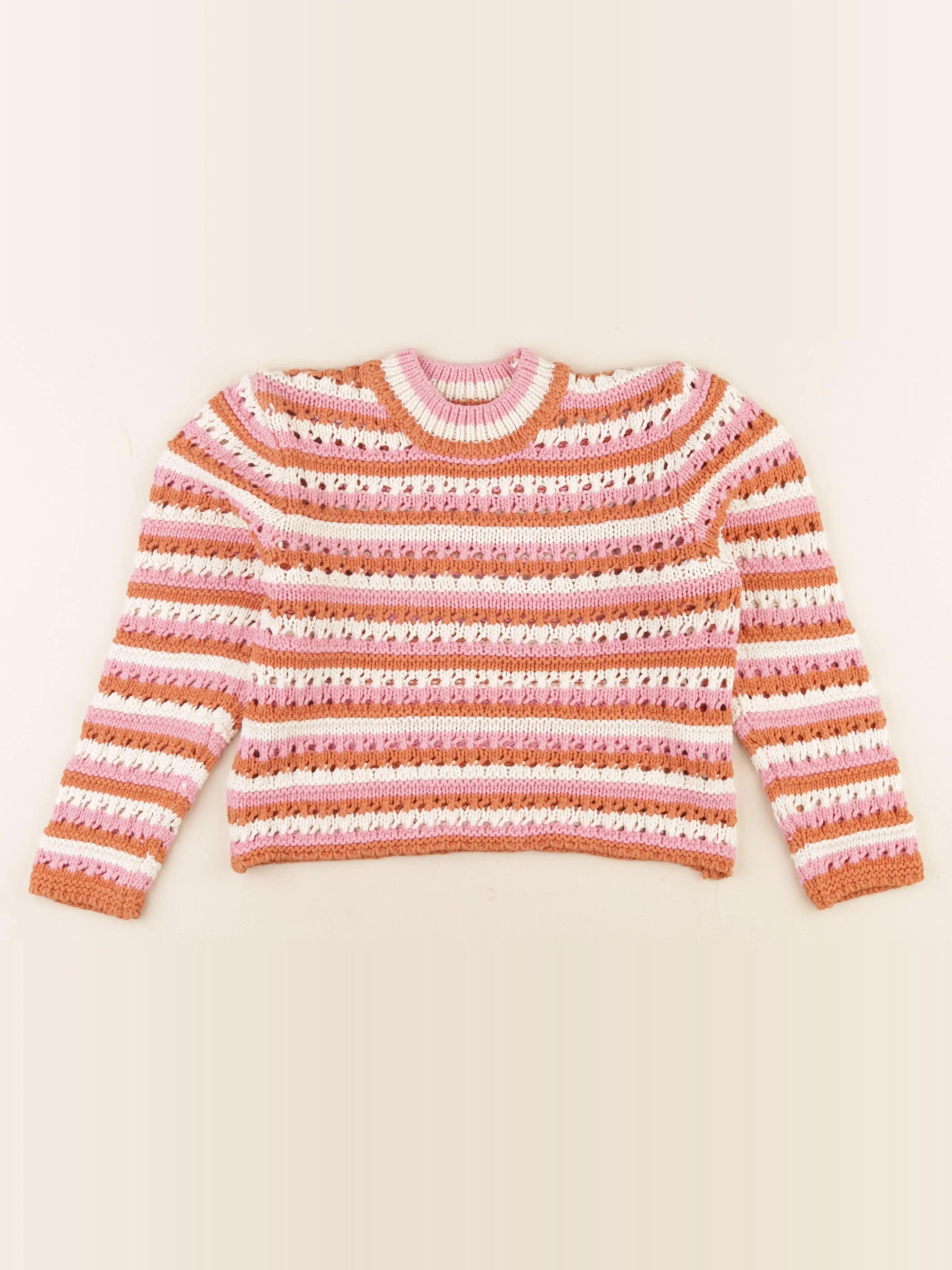 Zara - pull rose, orange - 11/12 ans