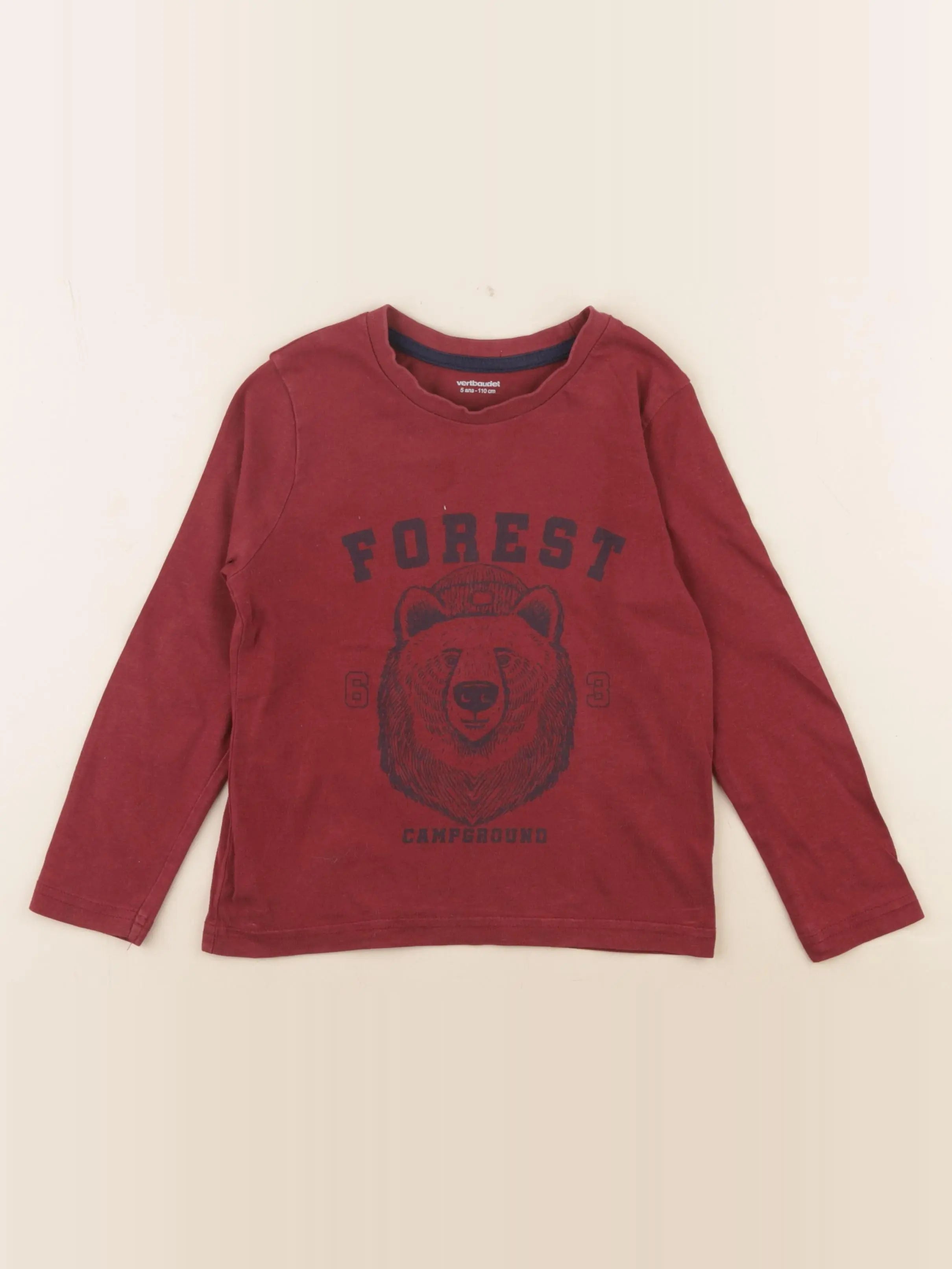 Vertbaudet - tee-shirt rouge - 5 ans
